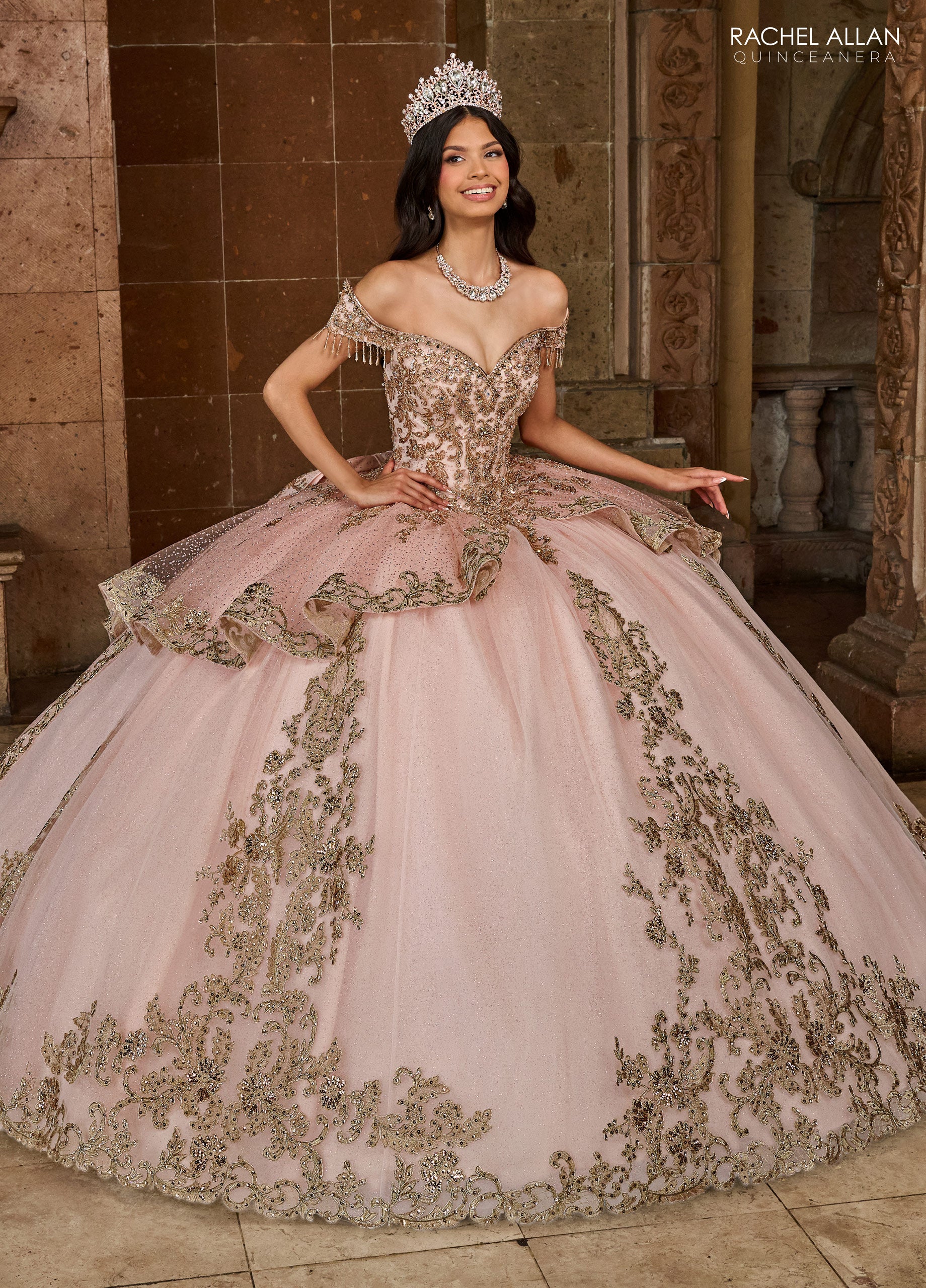 Rachel Allan RQ3129 Long Quinceanera Fringe Ball Gown