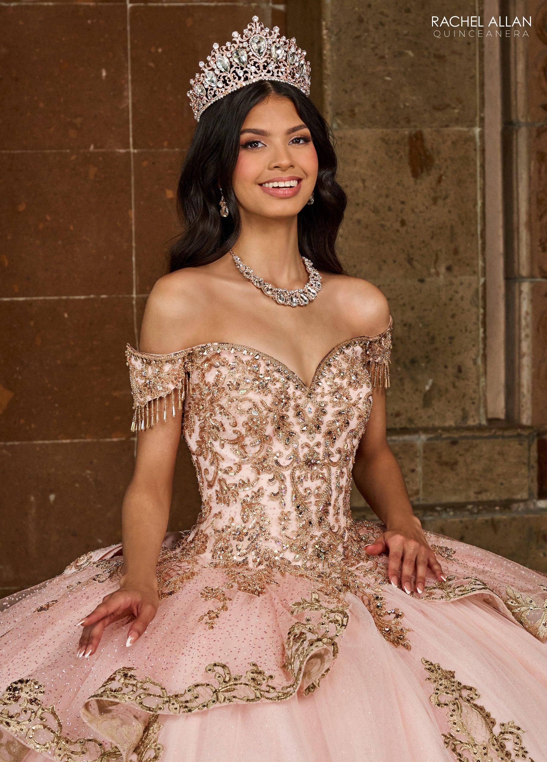 Rachel Allan RQ3129 Long Quinceanera Fringe Ball Gown