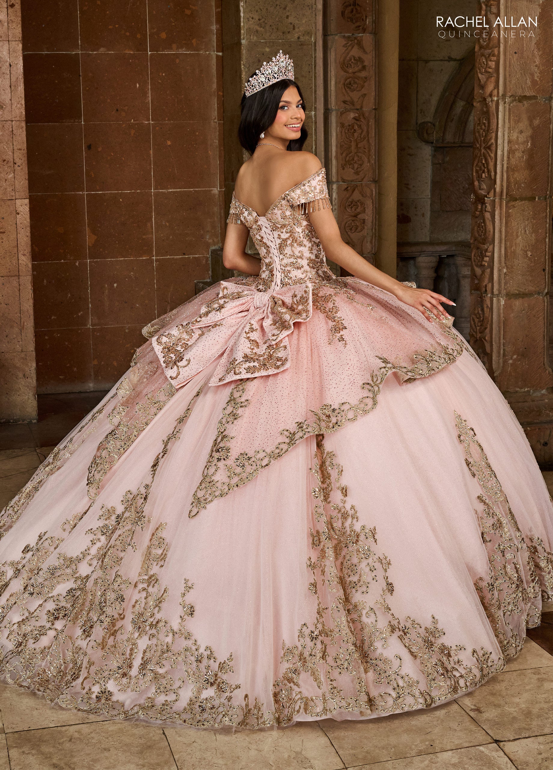 Rachel Allan RQ3129 Long Quinceanera Fringe Ball Gown