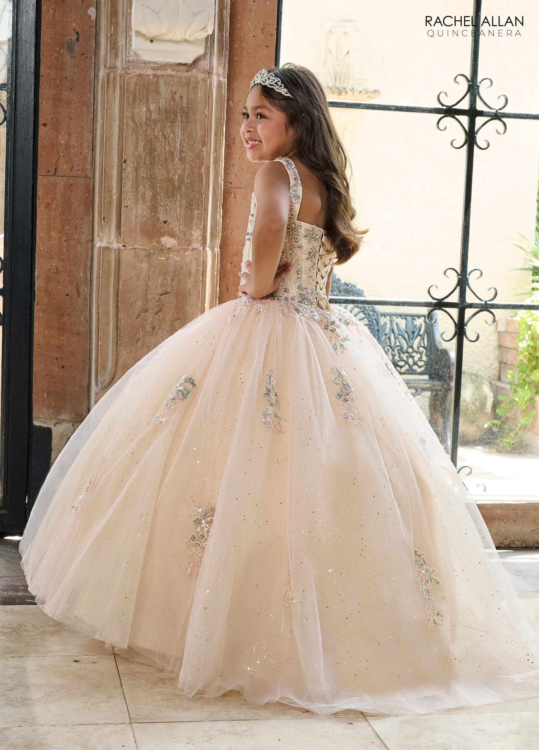Rachel Allan RQ4040 Glitter Flower Girl Dress with Detachable Sleeves – The  Dress Outlet