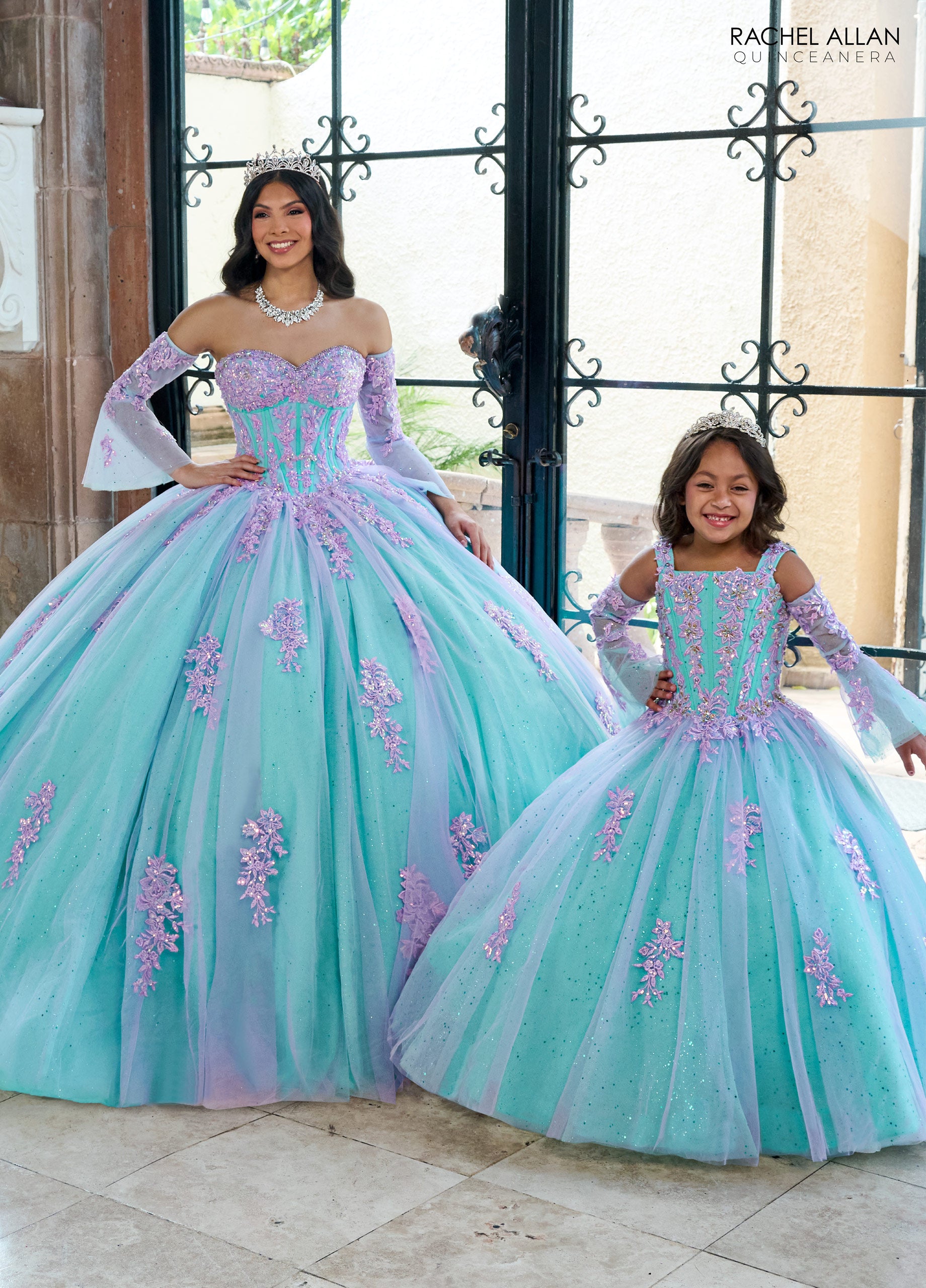 Rachel Allan RQ4040 Glitter Flower Girl Dress with Detachable Sleeves The Dress Outlet Rachel Allan RQ4040 Glitter Flower Girl Dress with Detachable Sleeves The Dress Outlet