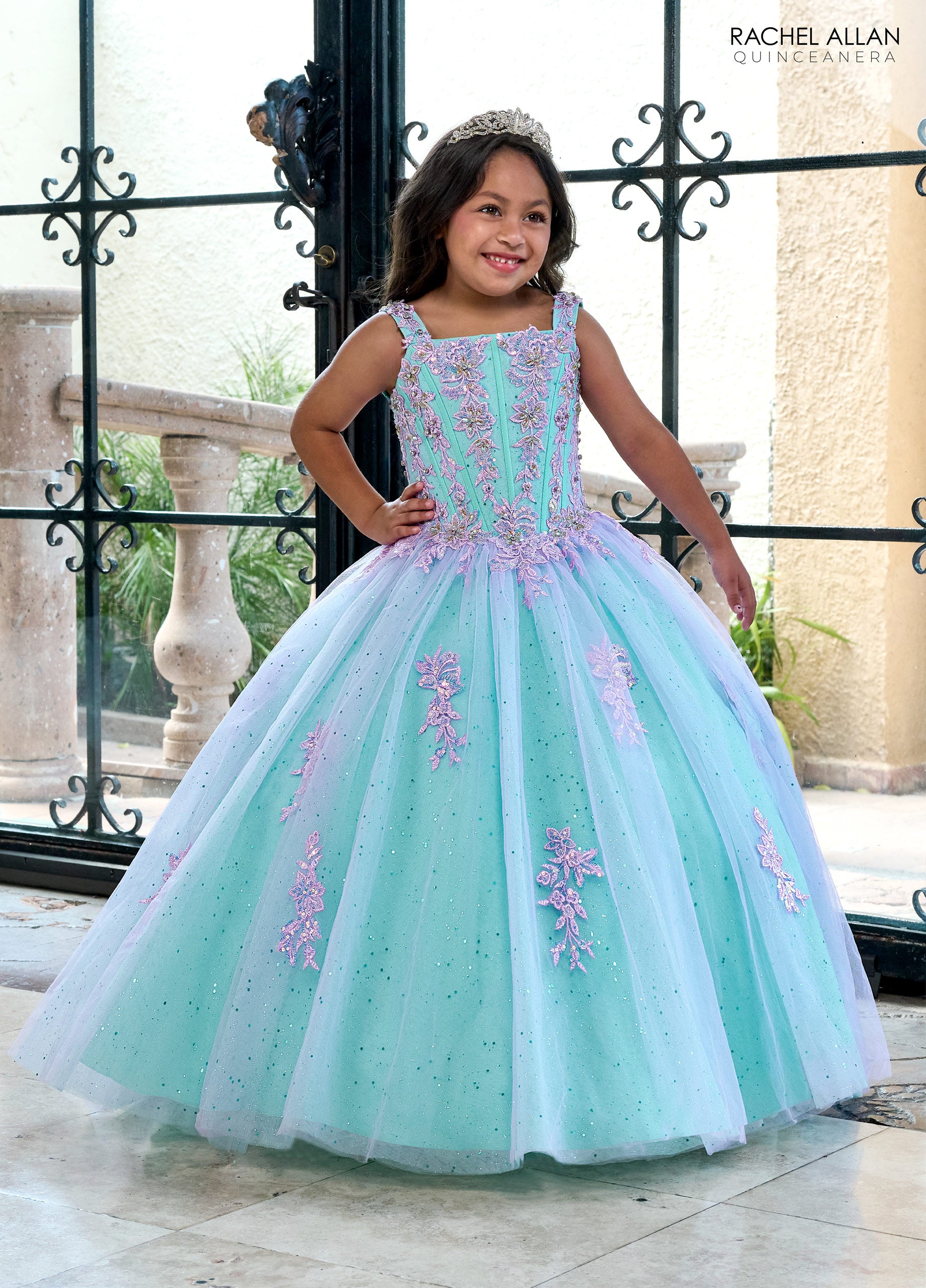 Rachel Allan RQ4040 Glitter Flower Girl Dress with Detachable Sleeves – The  Dress Outlet