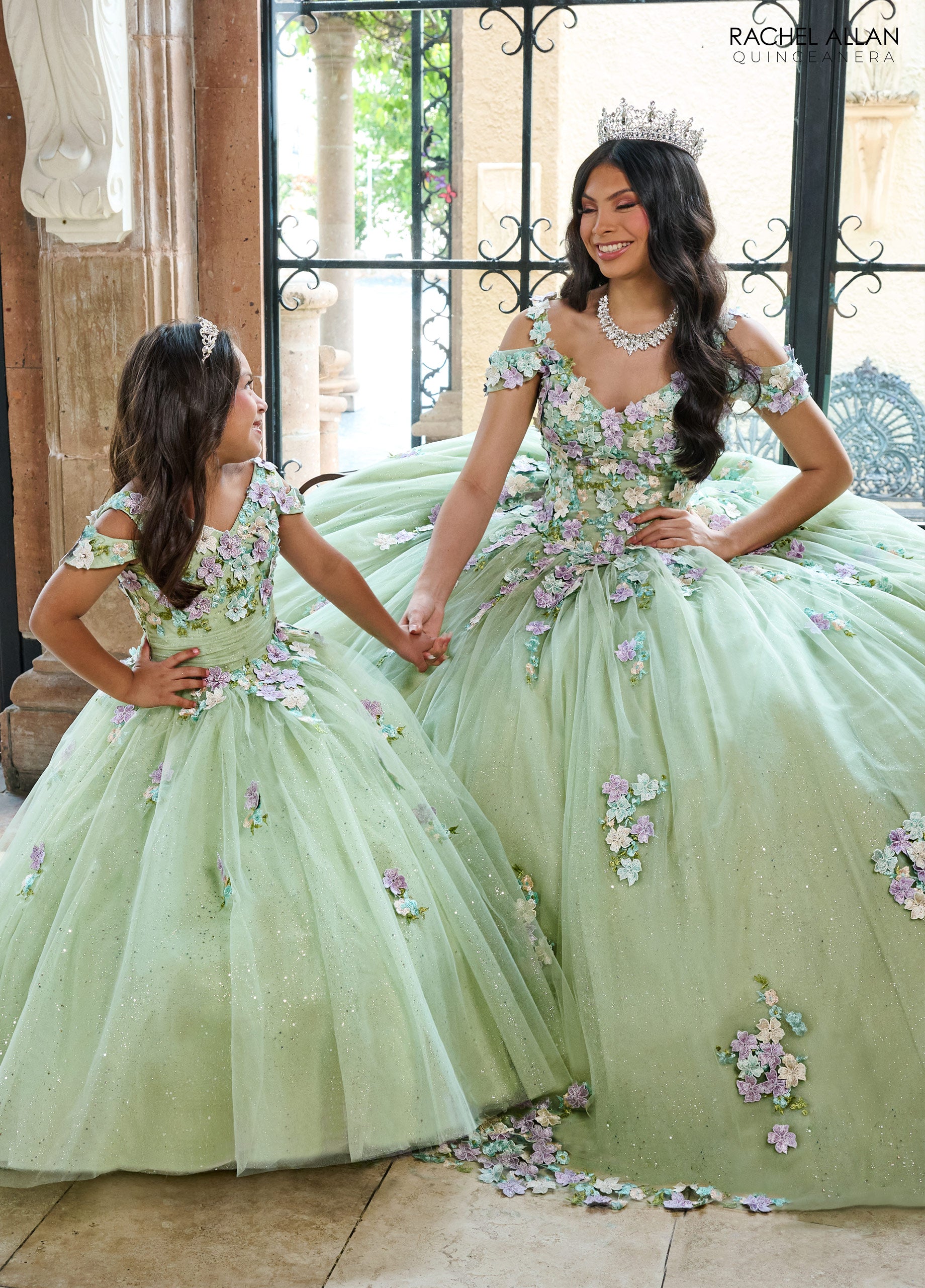 Rachel Allan RQ4041 Long Glitter Flower Girl Dress