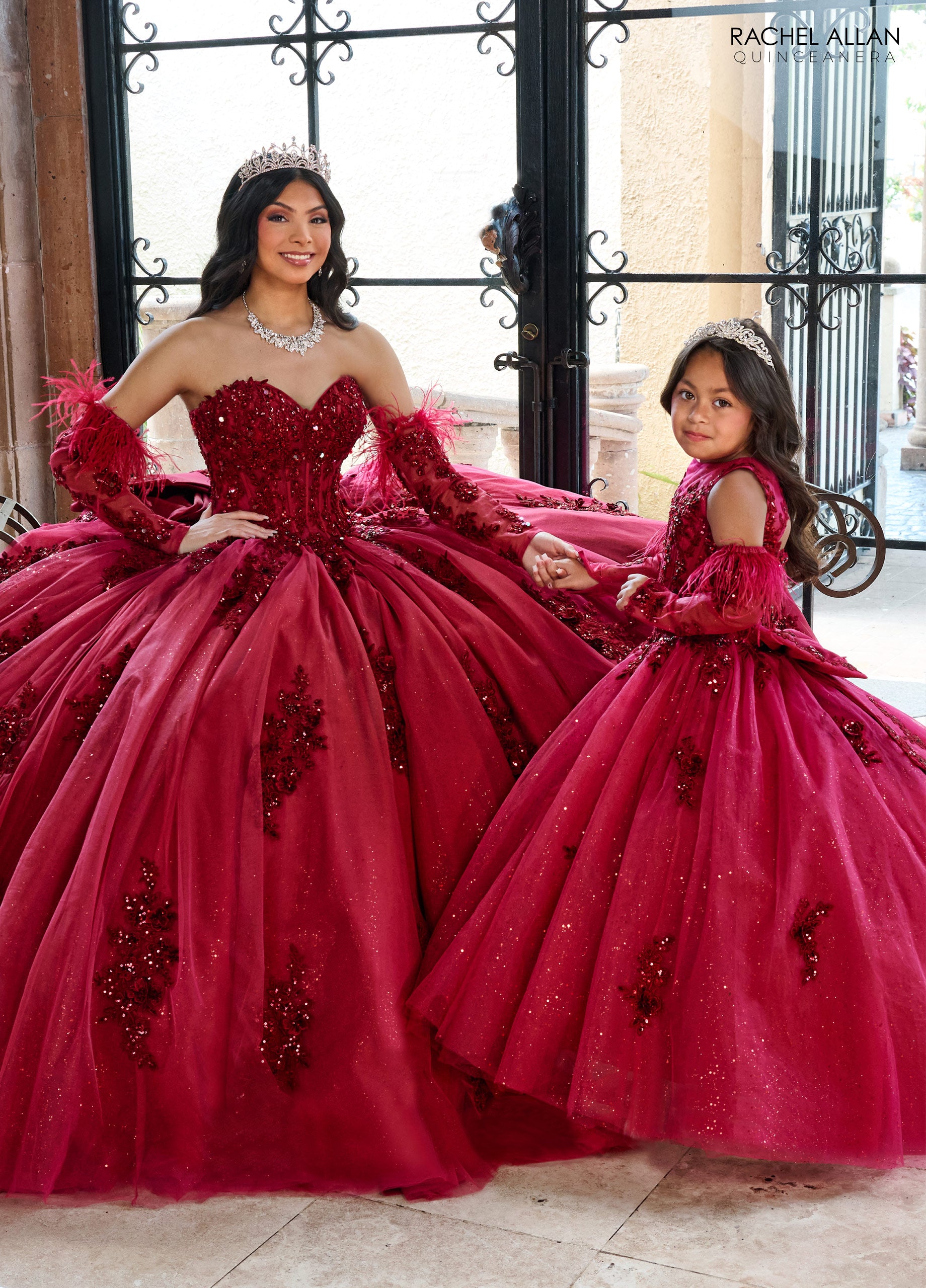 Rachel Allan RQ4042 Detachable Sleeve Flower Girl Dress