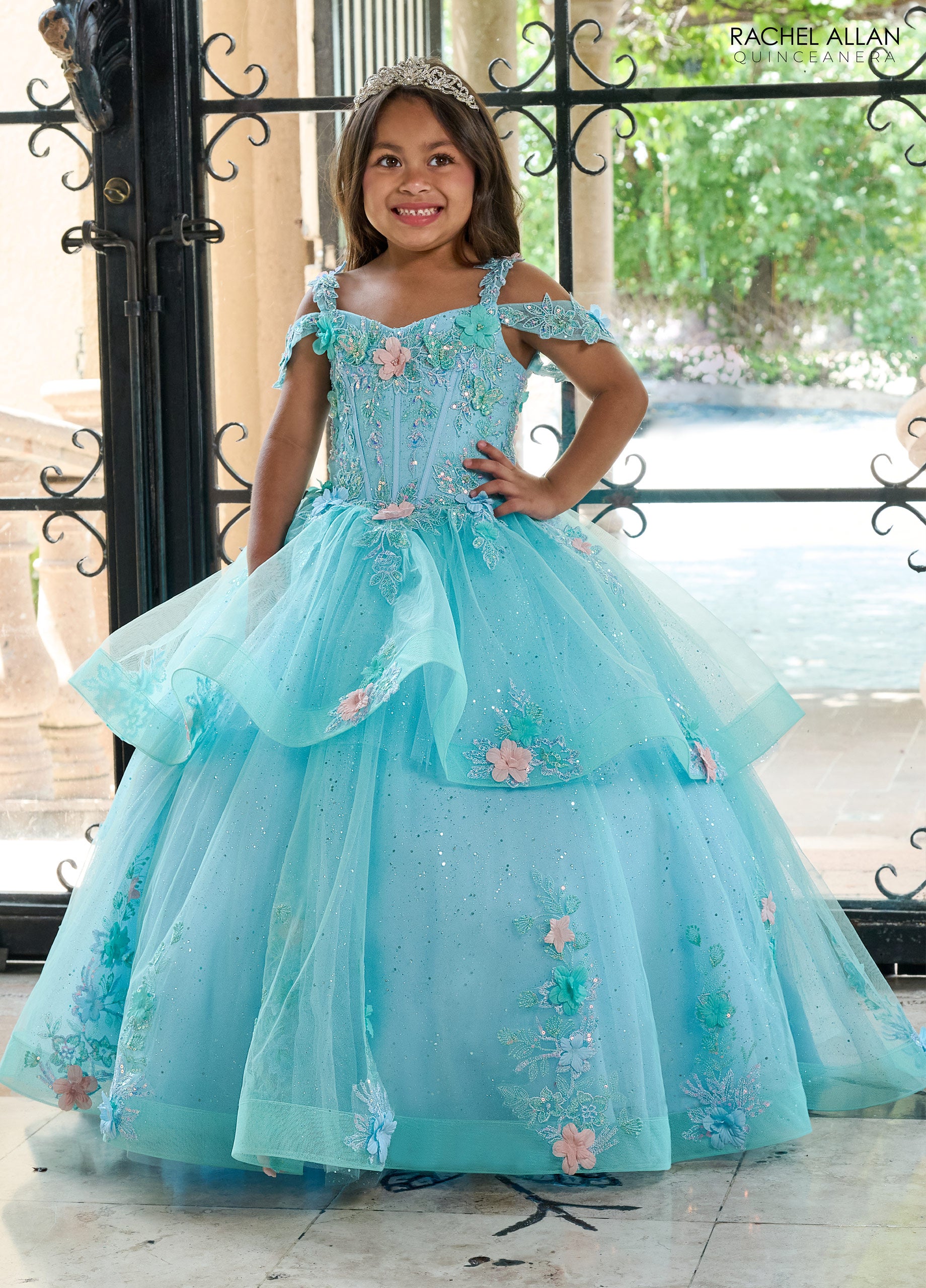 Rachel Allan RQ4043 Long Ruffle Flower Girl Dress