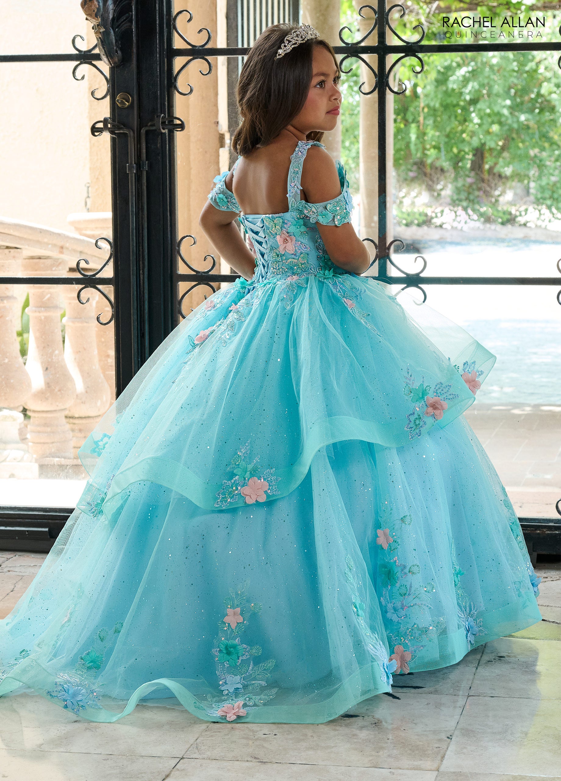 Rachel Allan RQ4043 Long Ruffle Flower Girl Dress