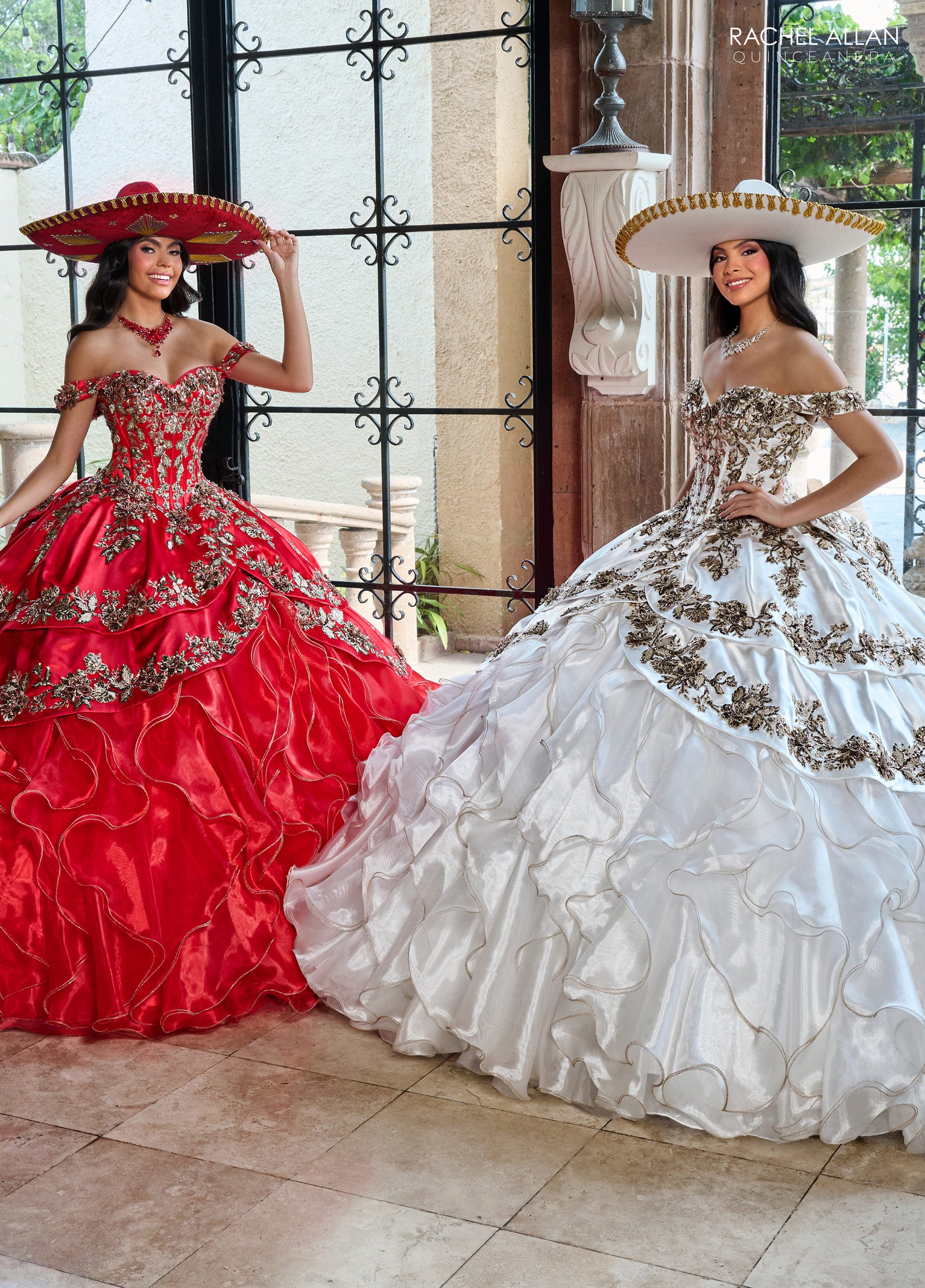red gold quince dress Dancing Queen 1670 Long Quinceanera Dress Burgundy / Large