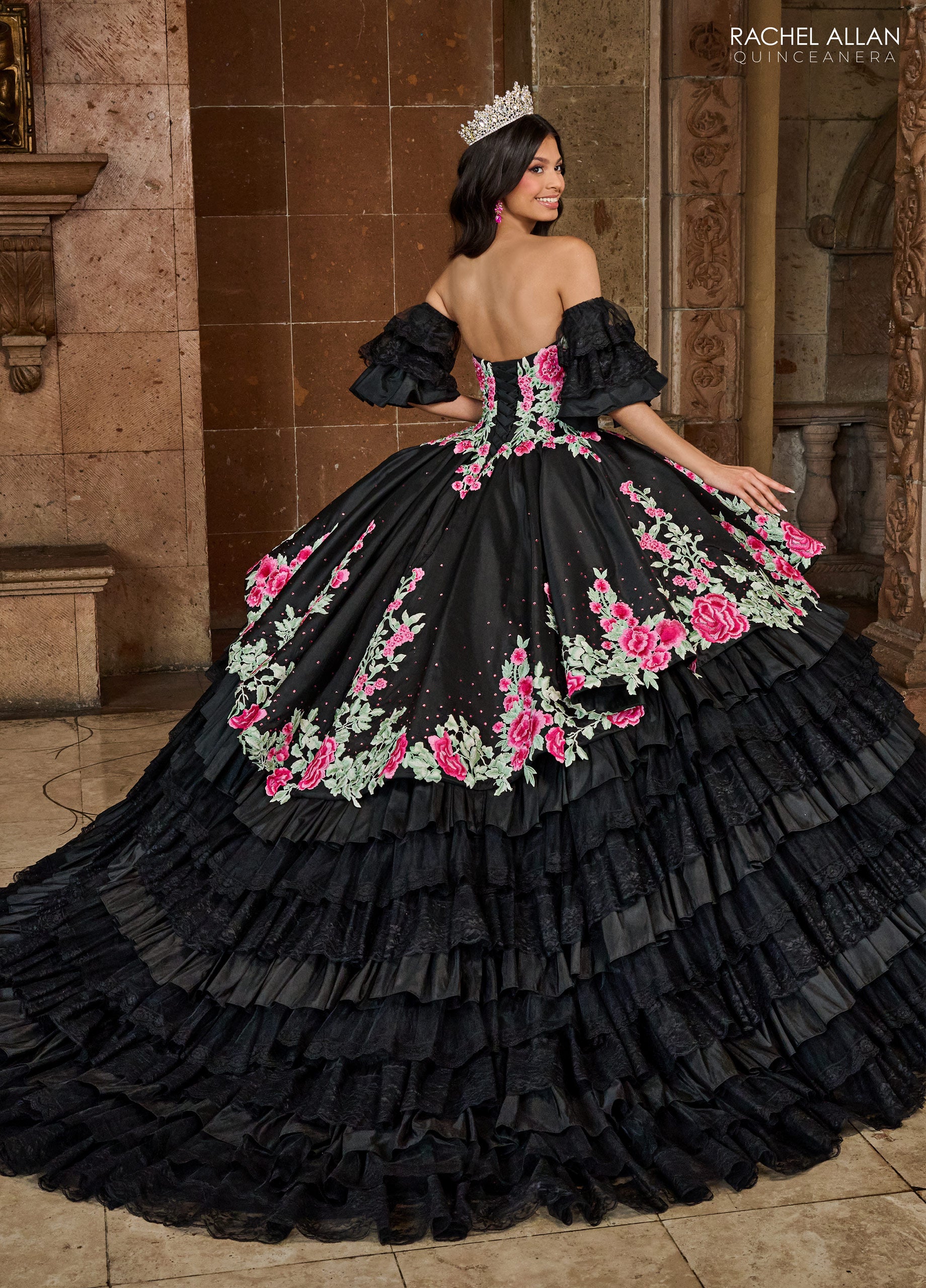 Rachel Allan RQ5002 Long Quinceanera Detachable Sleeve Ball Gown