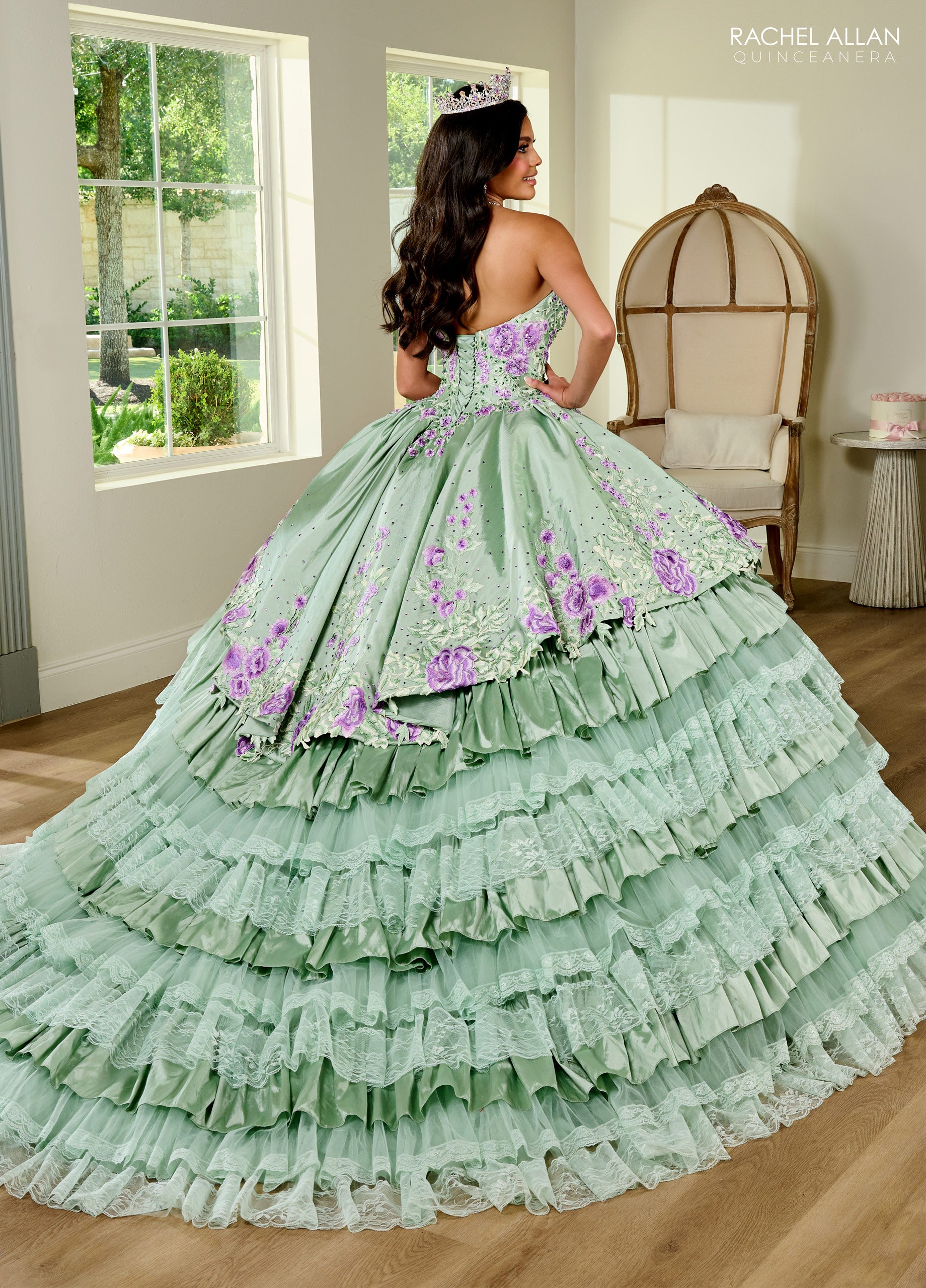 Rachel Allan RQ5002 Long Quinceanera Detachable Sleeve Ball Gown
