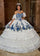 Quinceanera Dresses Long Quinceanera Detachable Sleeve Ball Gown White Multi