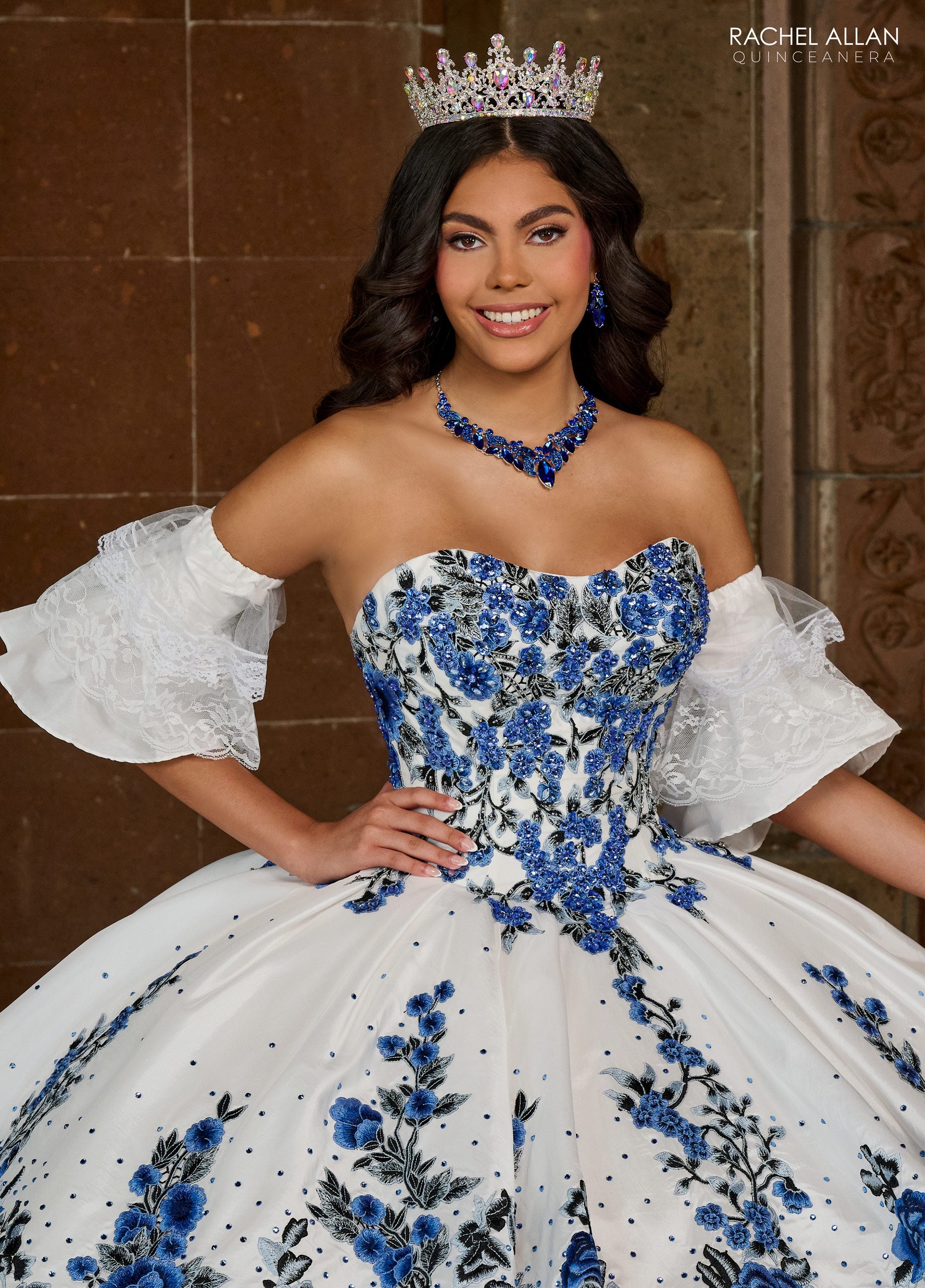 Rachel Allan RQ5002 Long Quinceanera Detachable Sleeve Ball Gown
