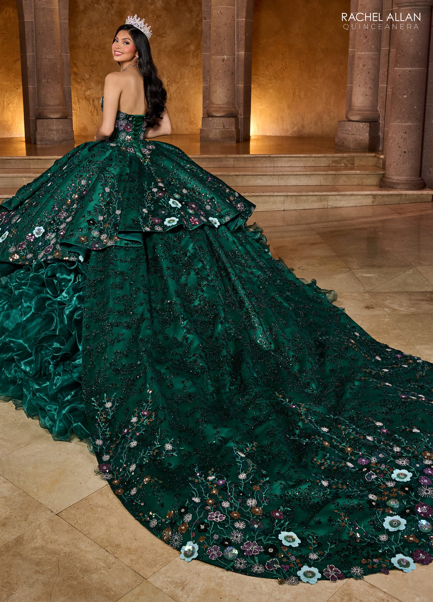 Rachel Allan RQ5004 Ruffle Quinceanera Long Ball Gown – The Dress Outlet