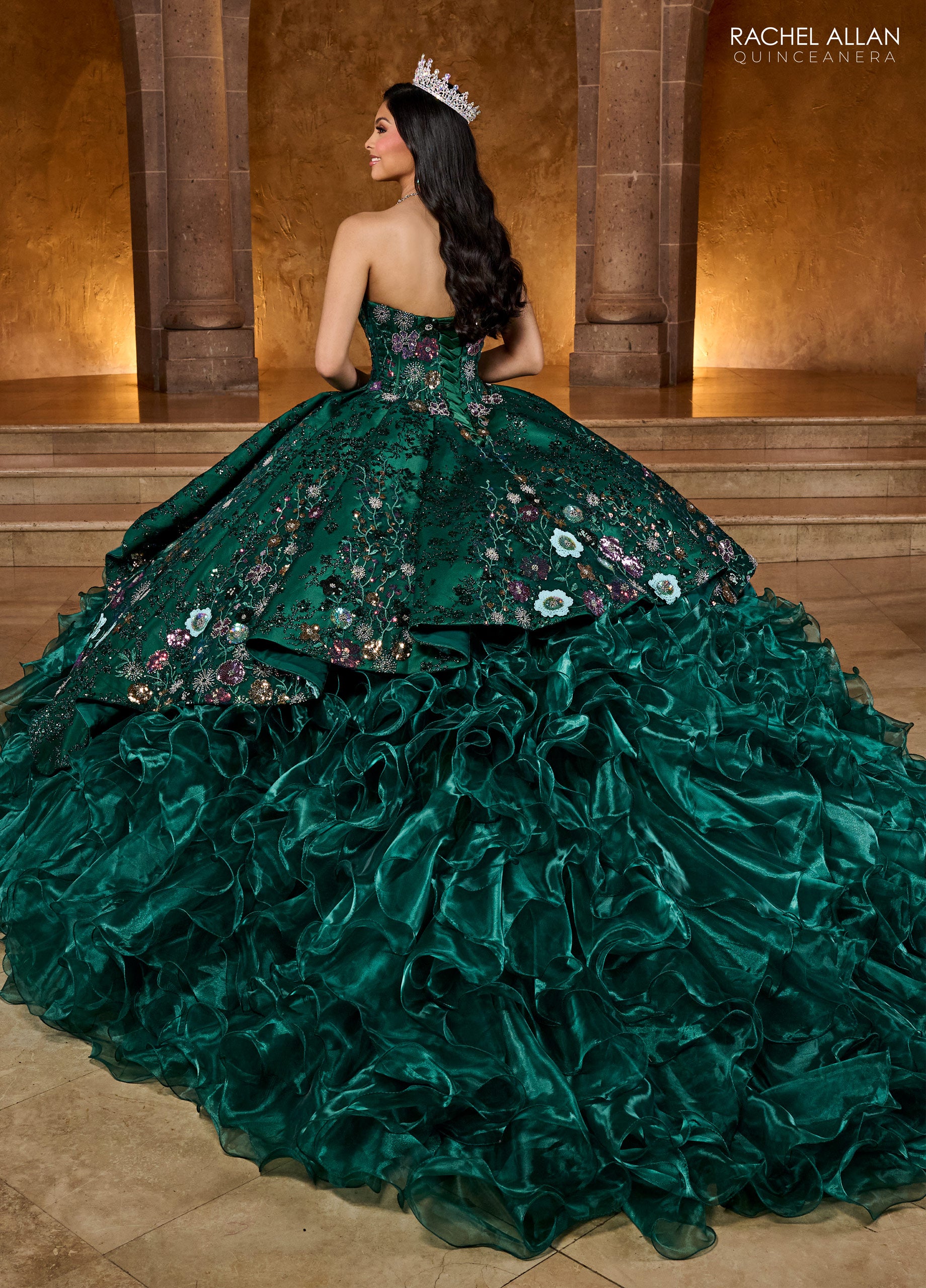Rachel Allan RQ5004 Ruffle Quinceanera Long Ball Gown