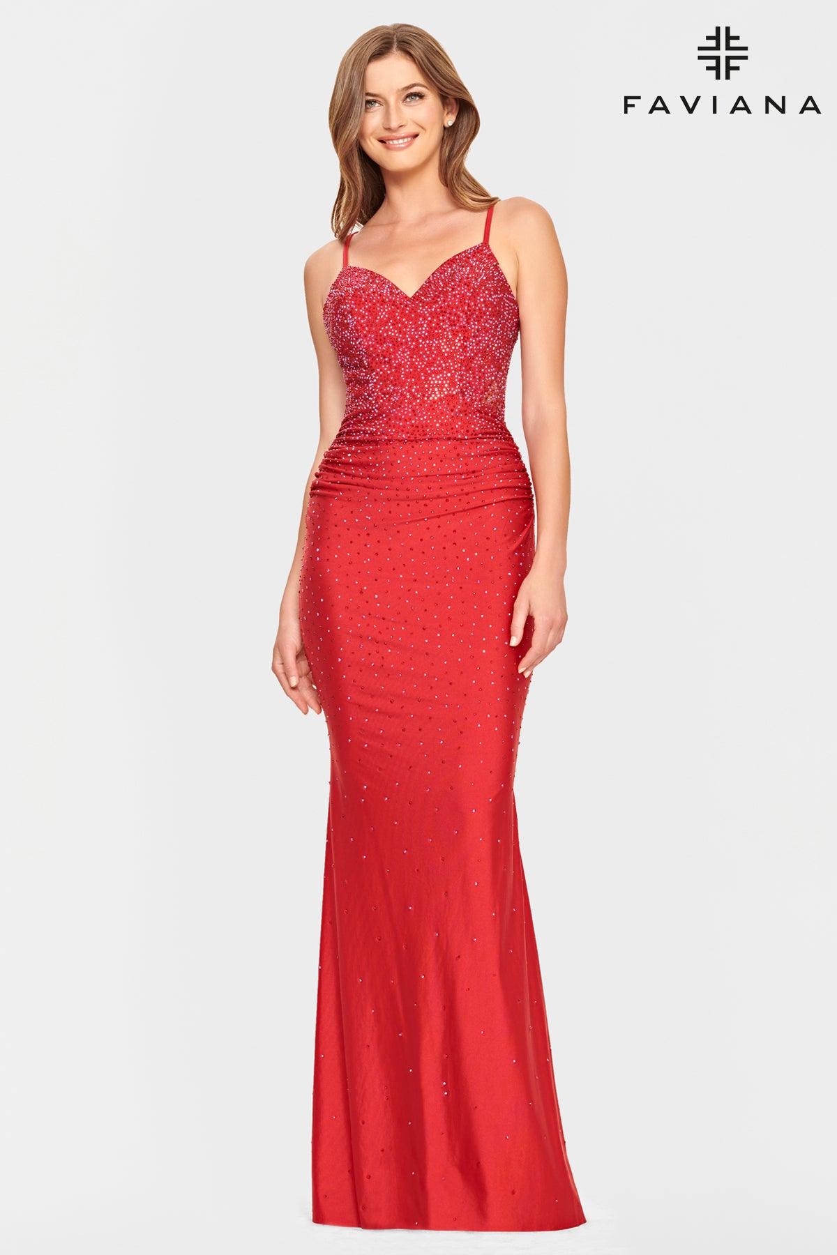 Faviana S10800 Long Spaghetti Strap Prom Dress