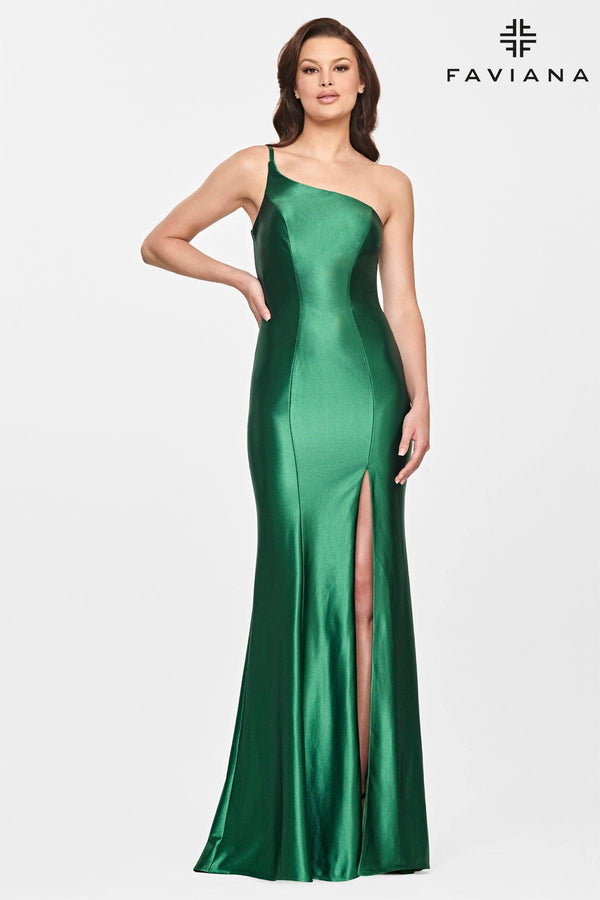 Faviana S10811 Long One shoulder Prom Dress