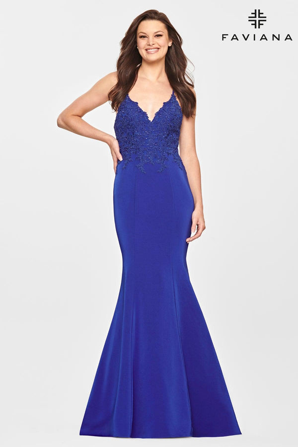 Faviana S10821 Long Formal Mermaid Prom Gown