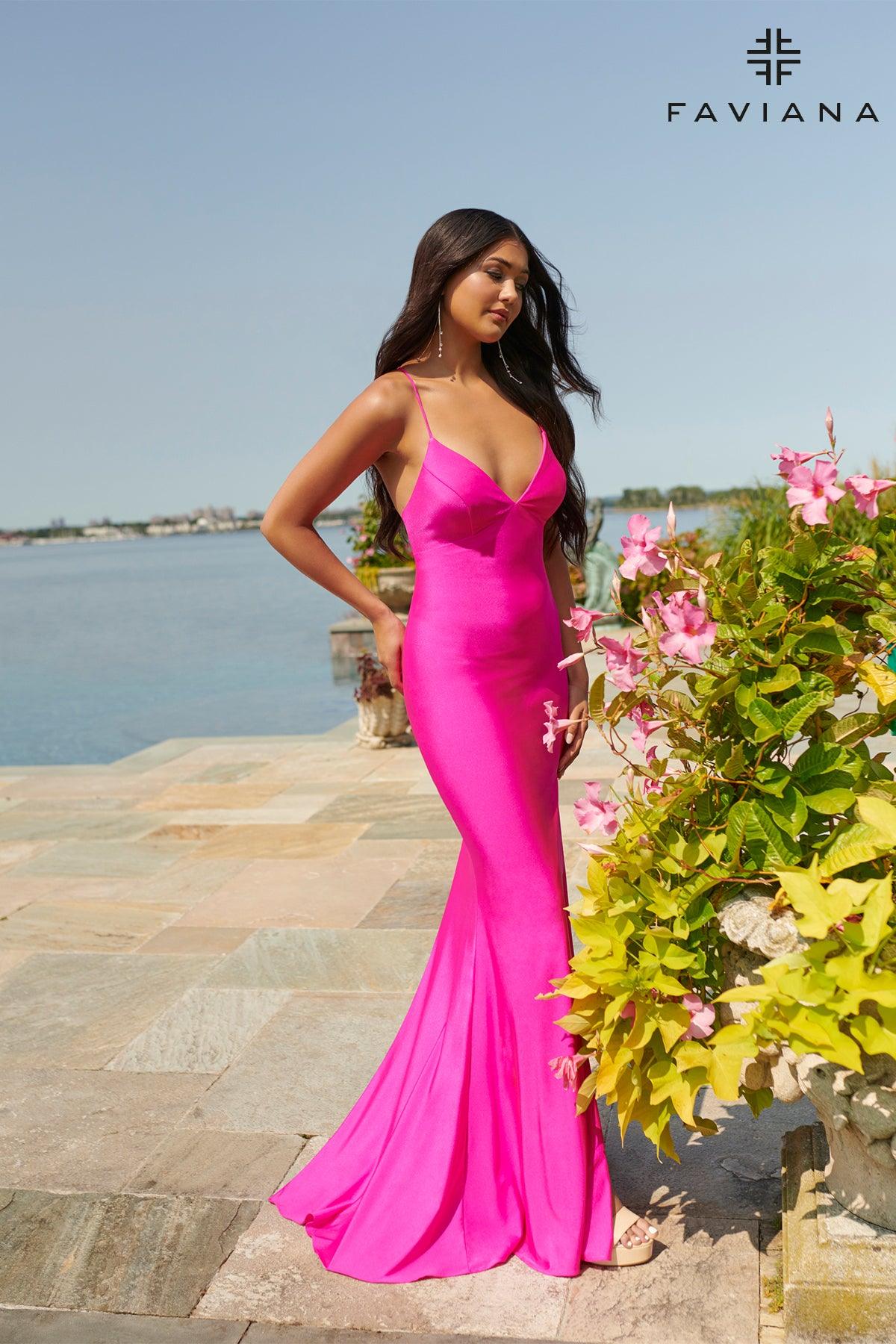 Faviana S10826 Long Spaghetti Strap Prom Dress