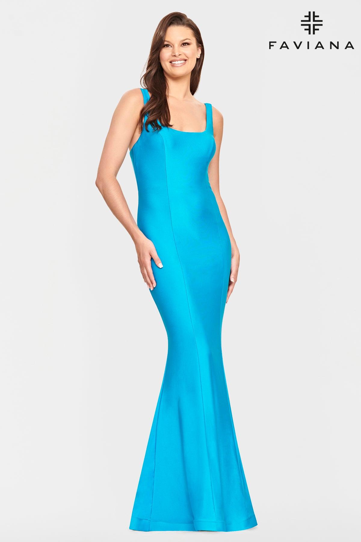 Faviana S10841 Long Formal Fitted Evening Prom Gown