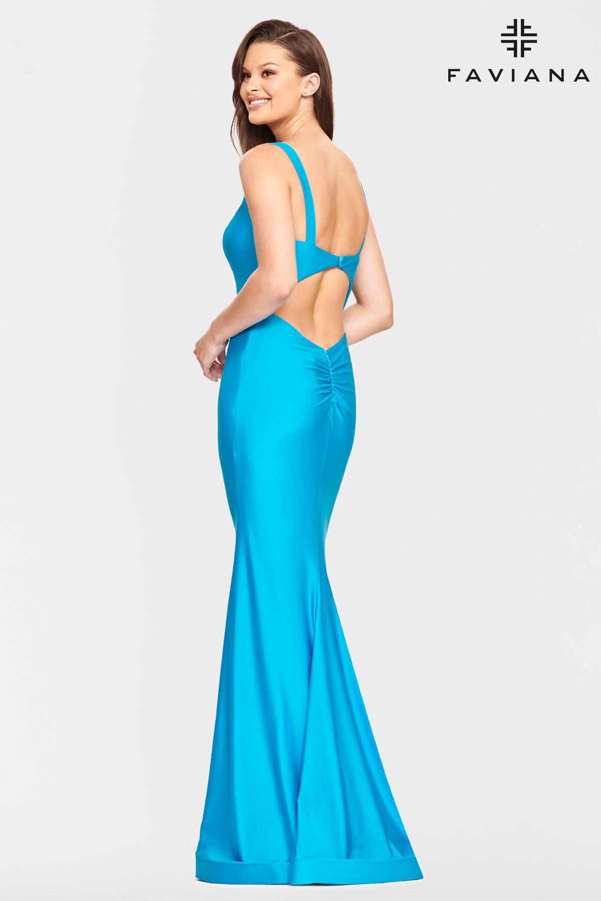 Faviana S10841 Long Formal Fitted Evening Prom Gown