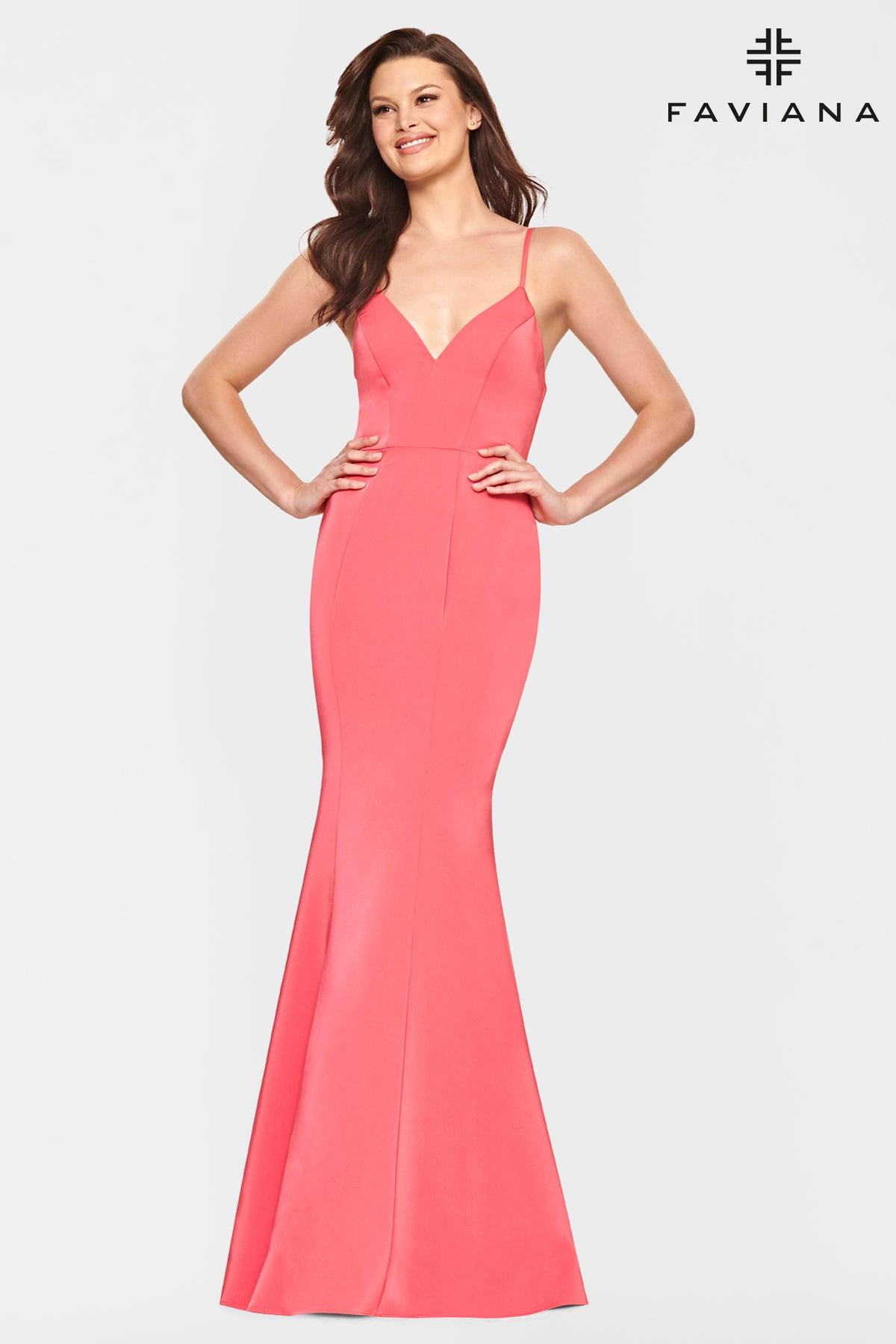 Faviana S10846 Long Spaghetti Strap Prom Dress