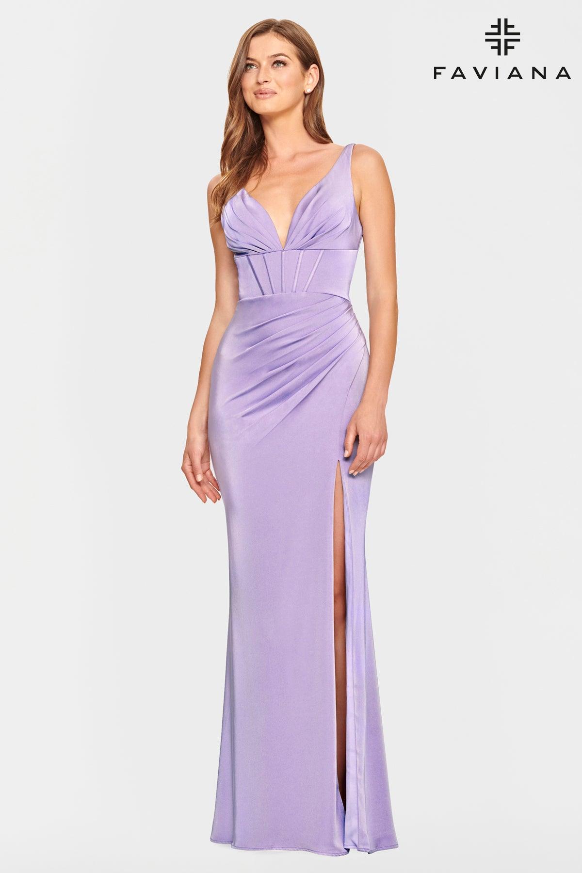 Faviana S10847 Long Sleeveless Fitted Prom Dress