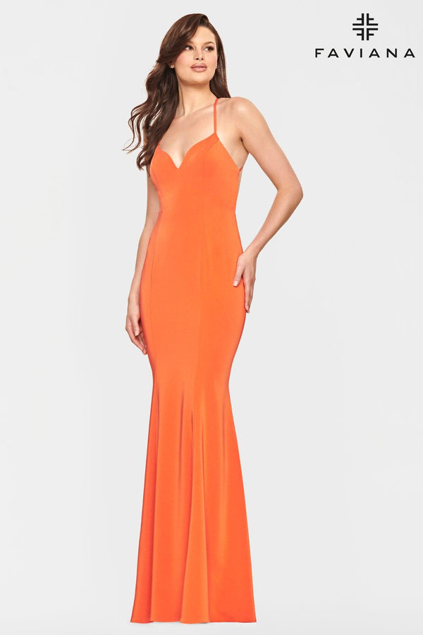 Faviana S10848 Long Formal Fitted Prom Dress
