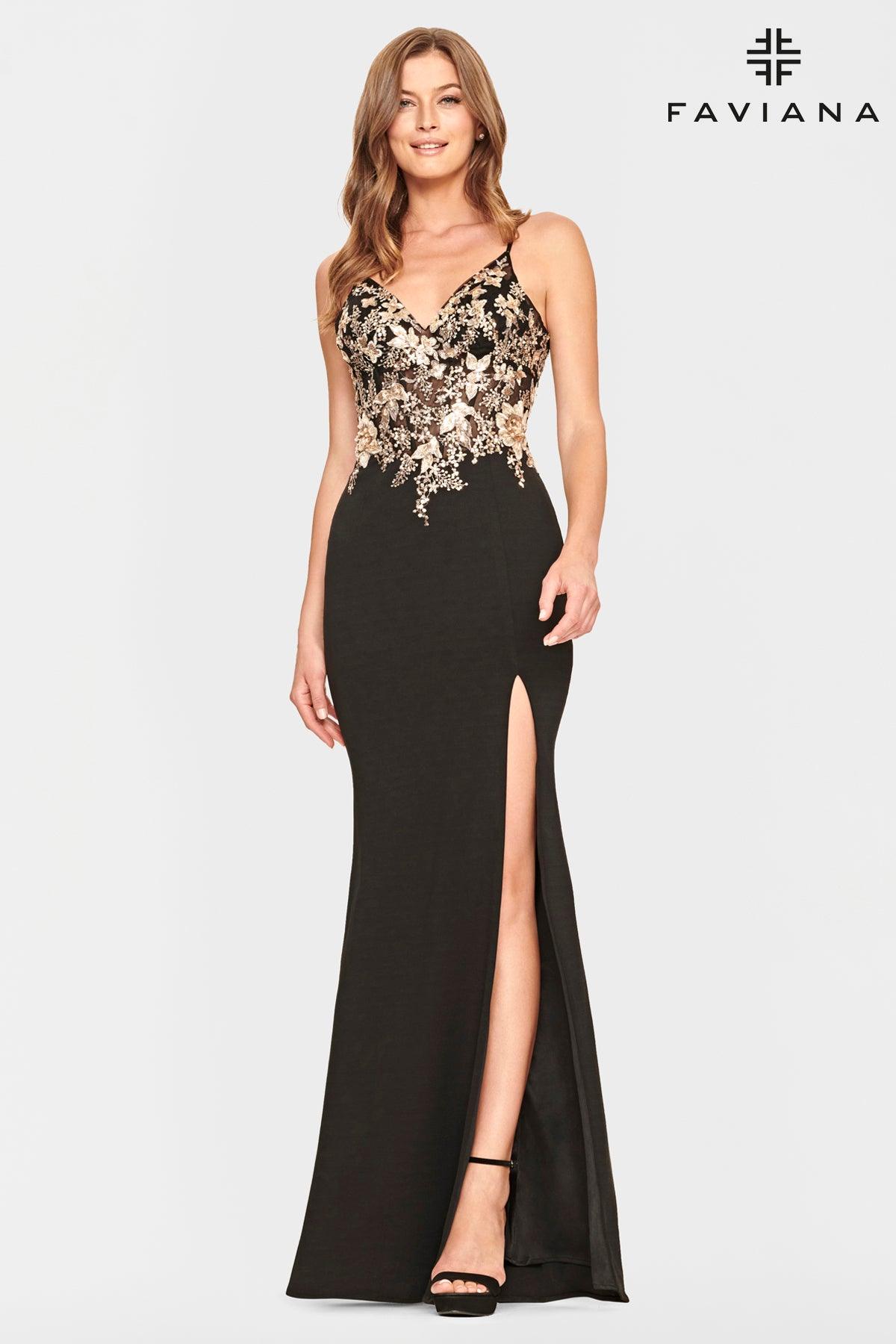 Faviana S10853 Long Fitted Formal Prom Dress