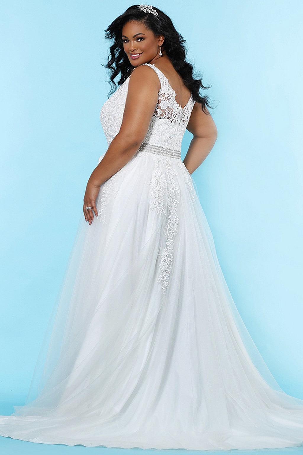 Sydneys Closet SC5230 Long Sleeveless Plus Size Wedding Dress