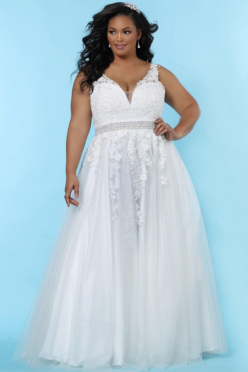 Sydneys Closet SC5230 Long Sleeveless Plus Size Wedding Dress