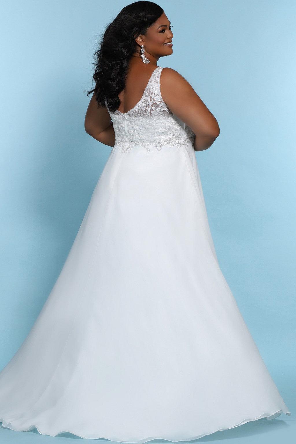 Sydneys Closet SC5246  Long Sleeveless A Line Wedding Dress