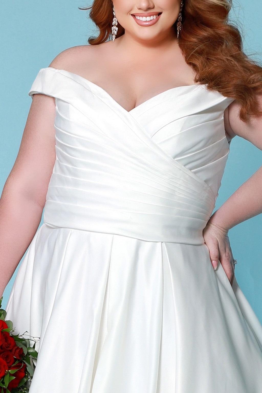 Sydneys Closet SC5257 Long Off Shoulder Wedding Dress