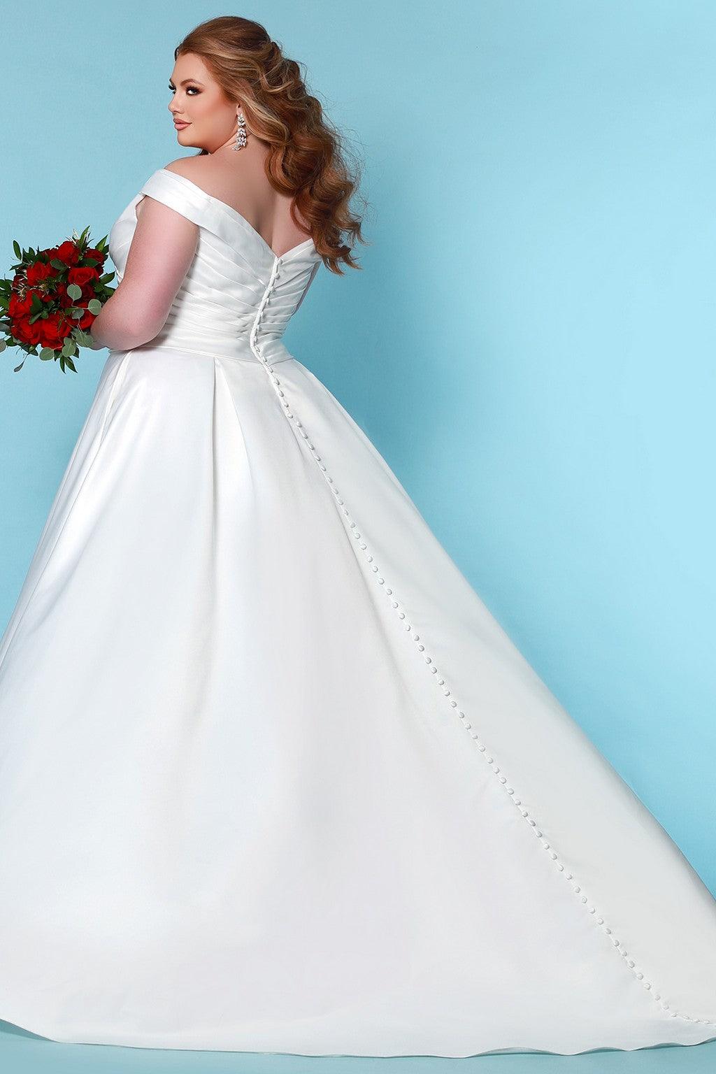 Sydneys Closet SC5257 Long Off Shoulder Wedding Dress