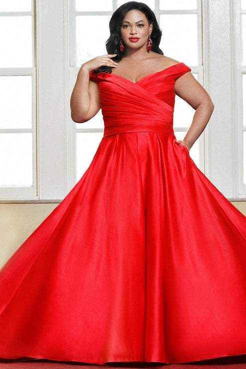 Ivory Sydneys Closet SC5257 Long Off Shoulder Wedding Dress for $647.99 ...