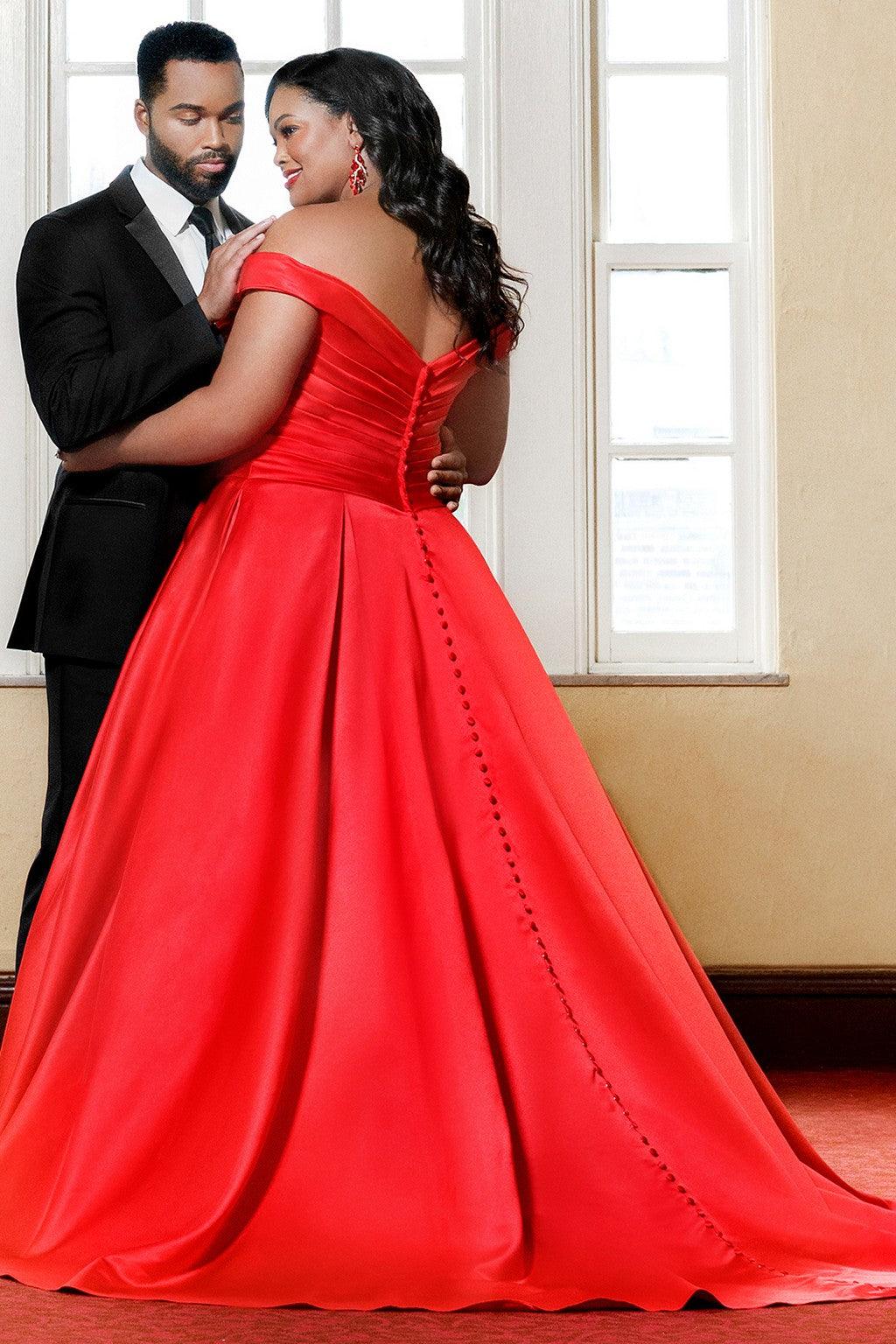 Sydneys Closet SC5257 Long Off Shoulder Wedding Dress