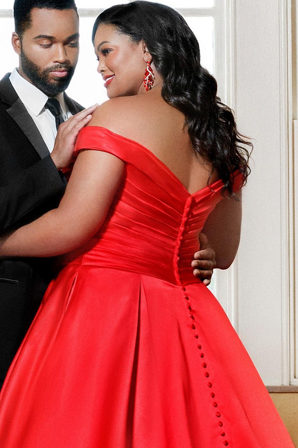Sydneys Closet SC5257 Long Off Shoulder Wedding Dress