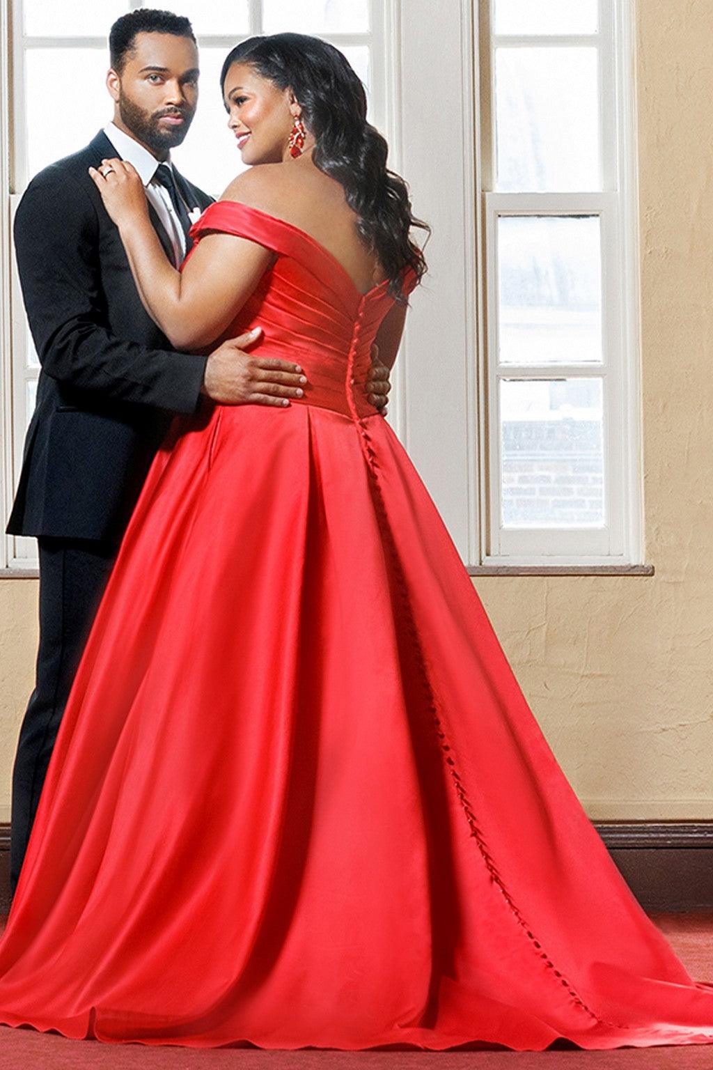 Sydneys Closet SC5257 Long Off Shoulder Wedding Dress