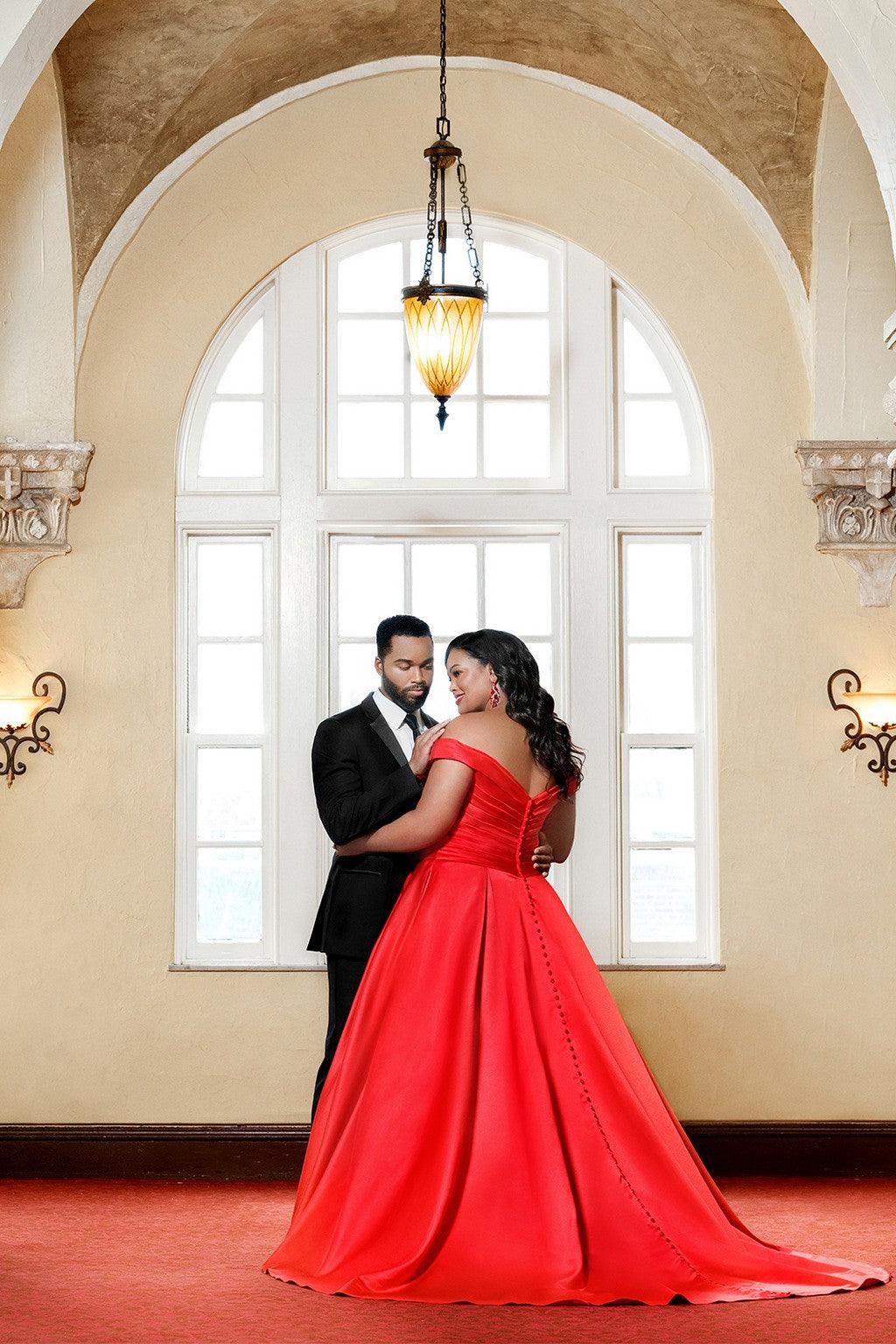 Sydneys Closet SC5257 Long Off Shoulder Wedding Dress