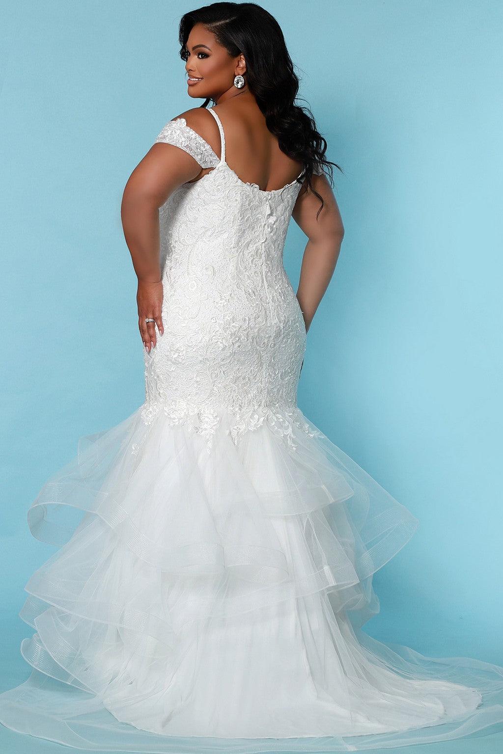 Sydneys Closet SC5268 Long Spaghetti Strap Mermaid Wedding Dress