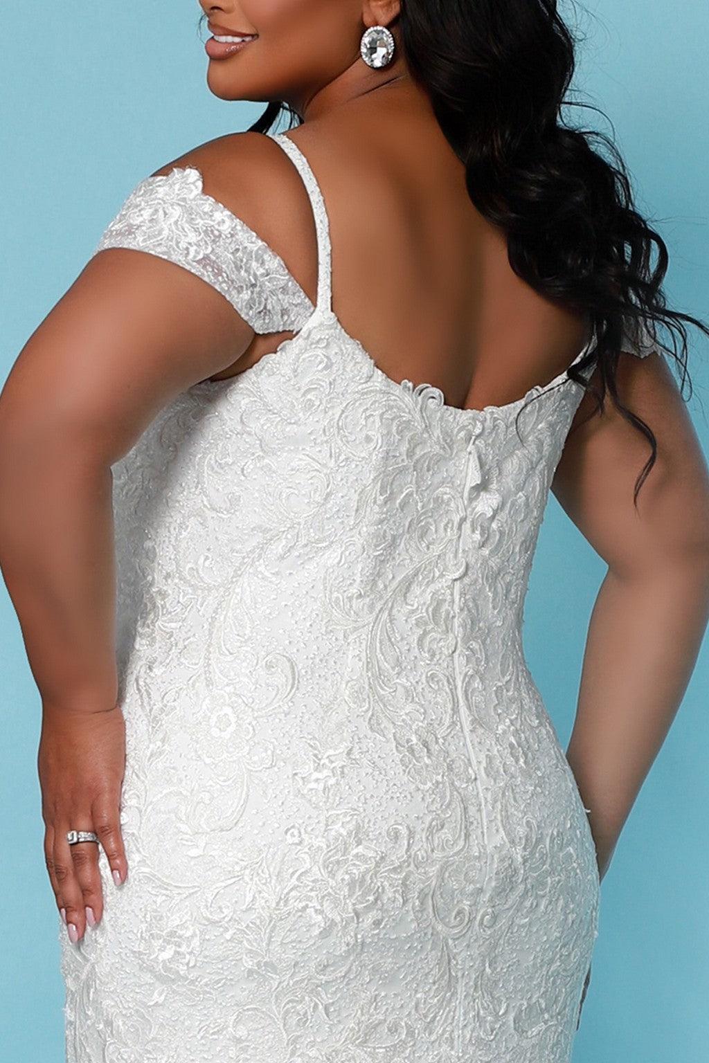 Sydneys Closet SC5268 Long Spaghetti Strap Mermaid Wedding Dress