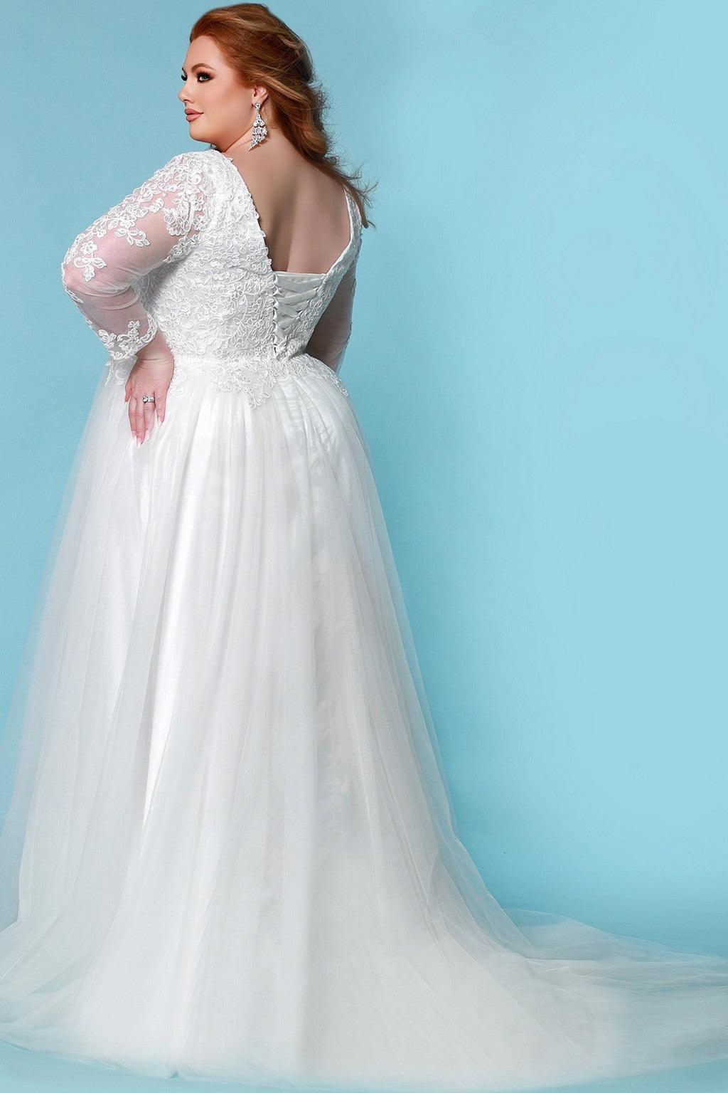 Ivory Sydneys Closet SC5271 Long Sleeve Wedding Dress for $547.99 – The ...