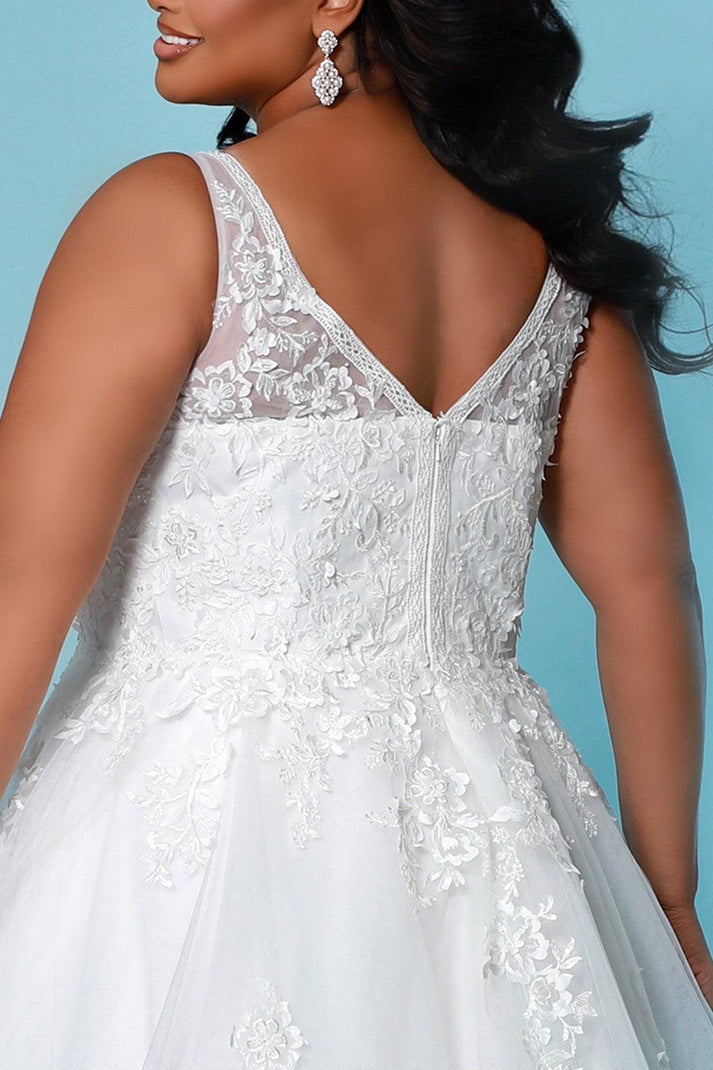 Ivory Sydneys Closet SC5274 Long A Line Wedding Dress for $797.99 – The ...