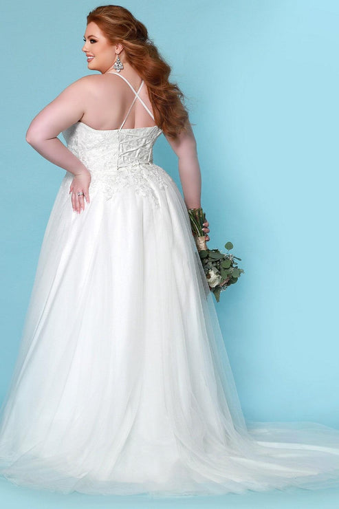Ivory Sydneys Closet SC5277 Long Bridal Tulle Wedding Dress for $672.99 ...