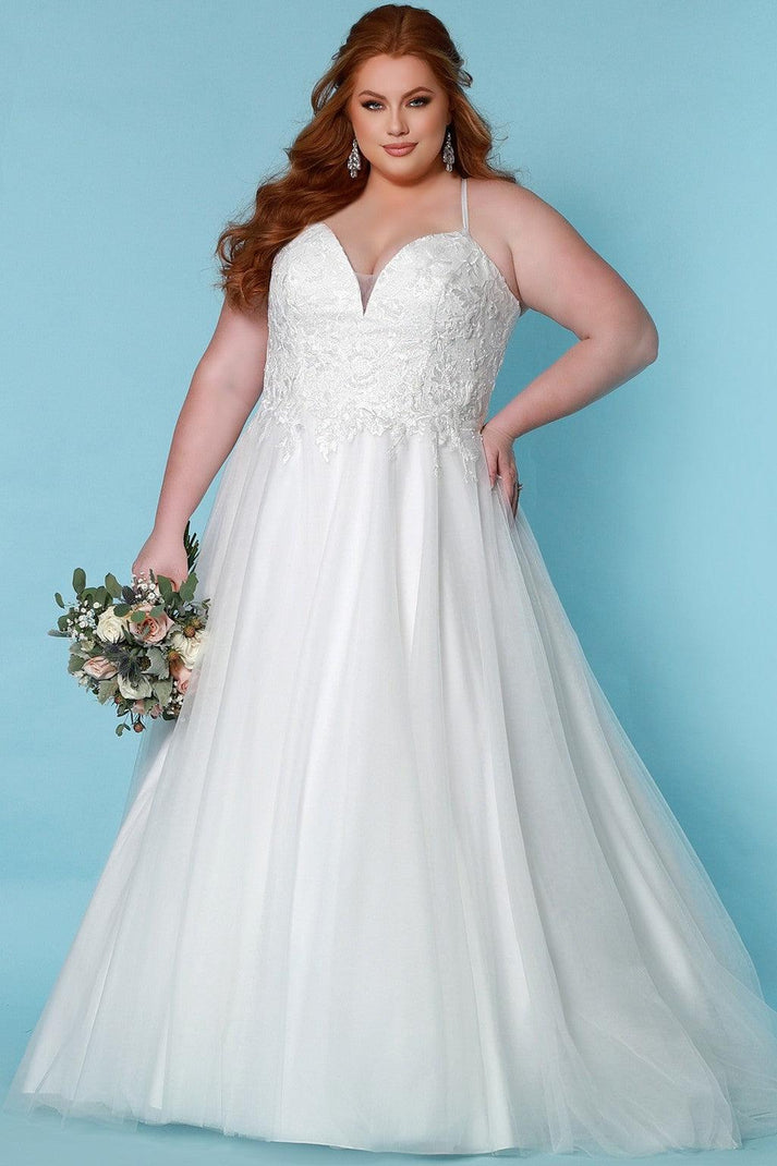 Ivory Sydneys Closet SC5277 Long Bridal Tulle Wedding Dress for $672.99 ...