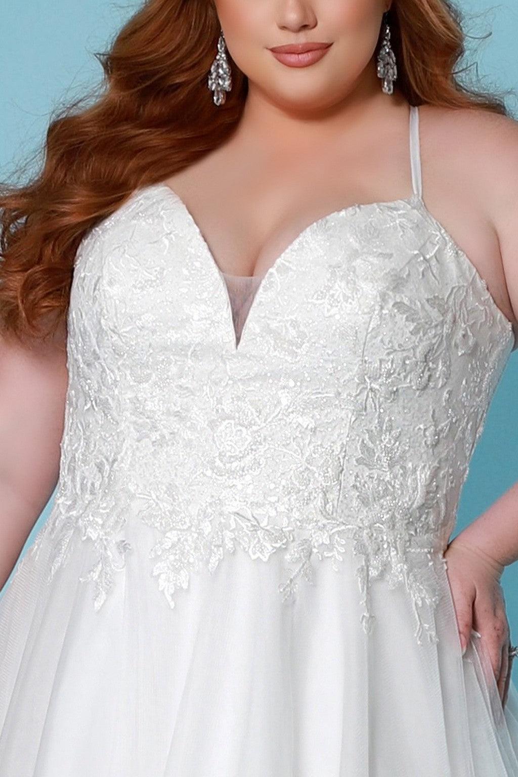 Sydneys Closet SC5277 Long Bridal Tulle Wedding Dress