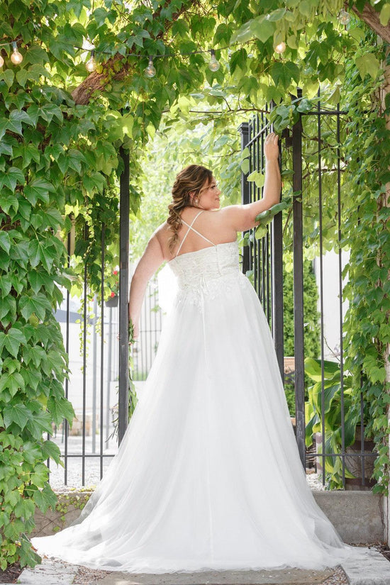 Ivory Sydneys Closet SC5277 Long Bridal Tulle Wedding Dress for $672.99 ...