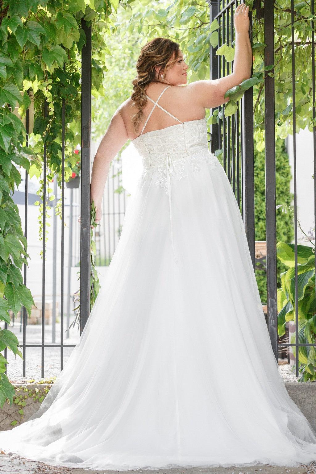 Sydneys Closet SC5277 Long Bridal Tulle Wedding Dress