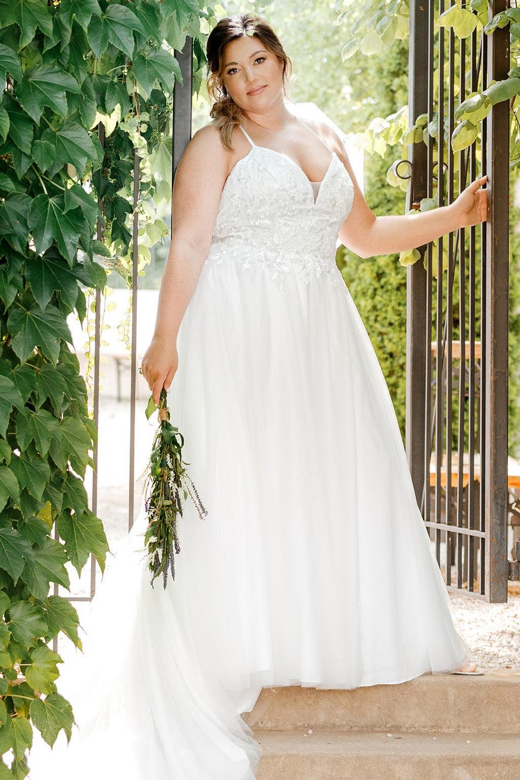 Sydneys Closet SC5277 Long Bridal Tulle Wedding Dress