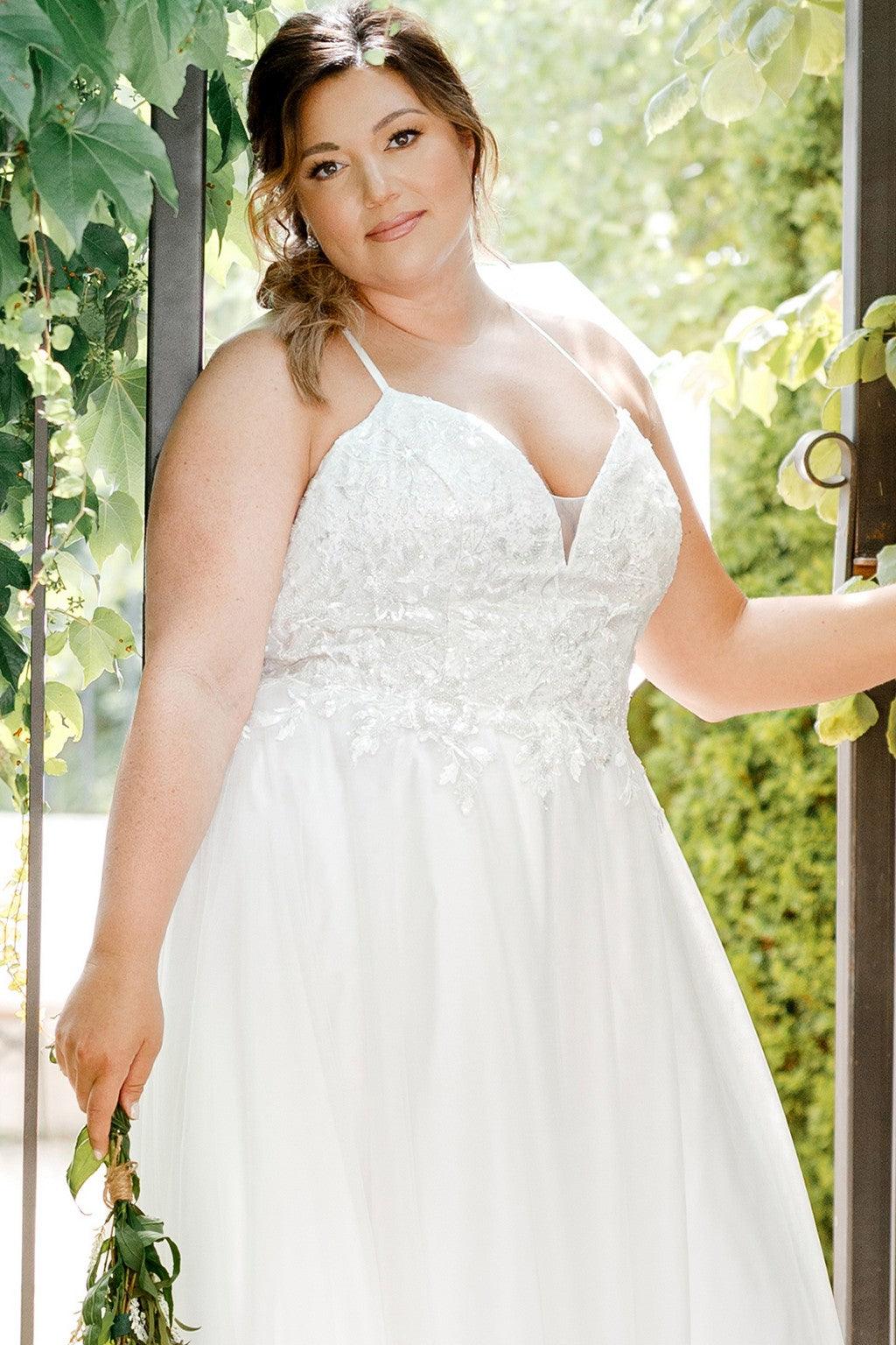 Sydneys Closet SC5277 Long Bridal Tulle Wedding Dress