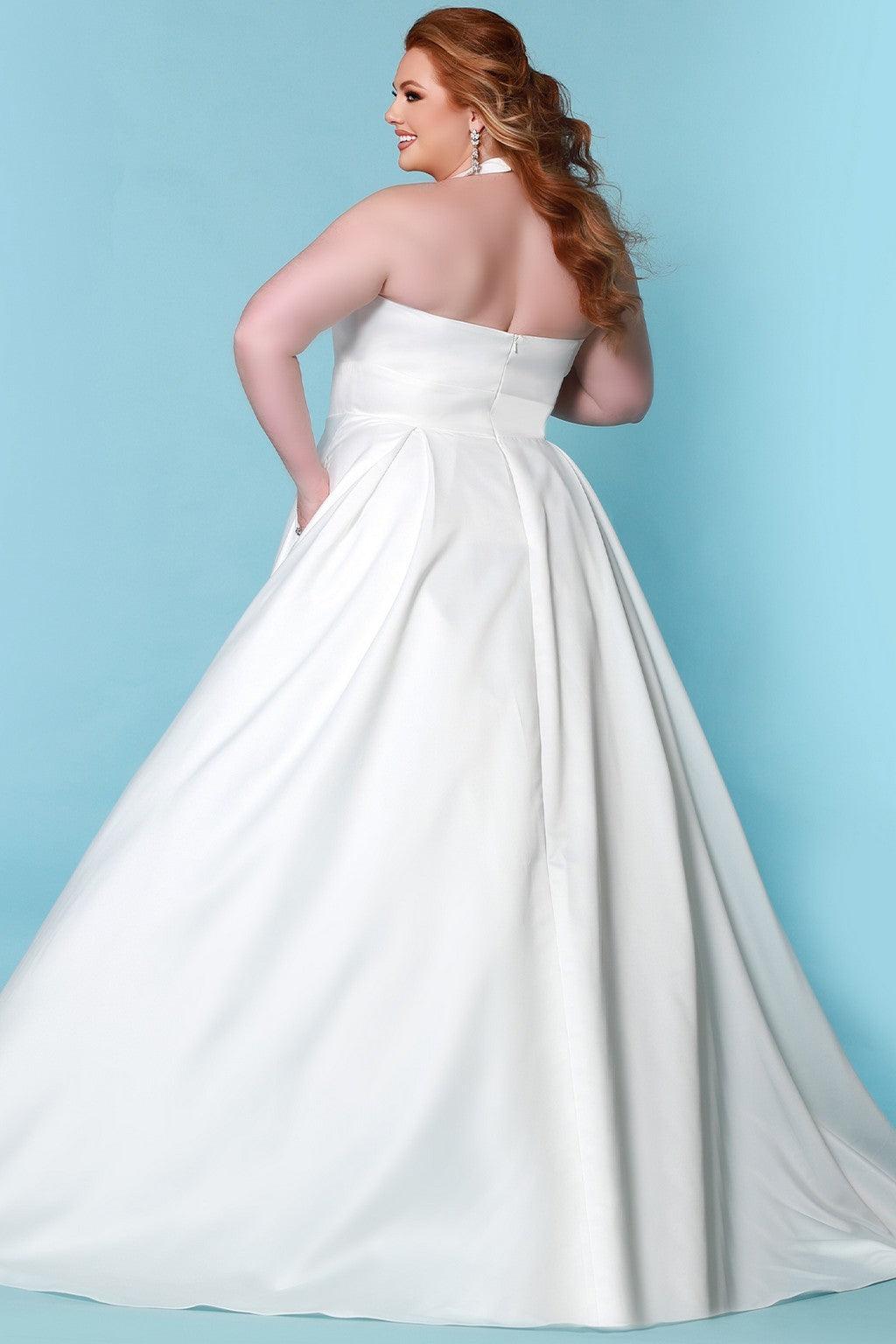 Sydneys Closet SC5279 Bridal Long Halter Wedding Dress
