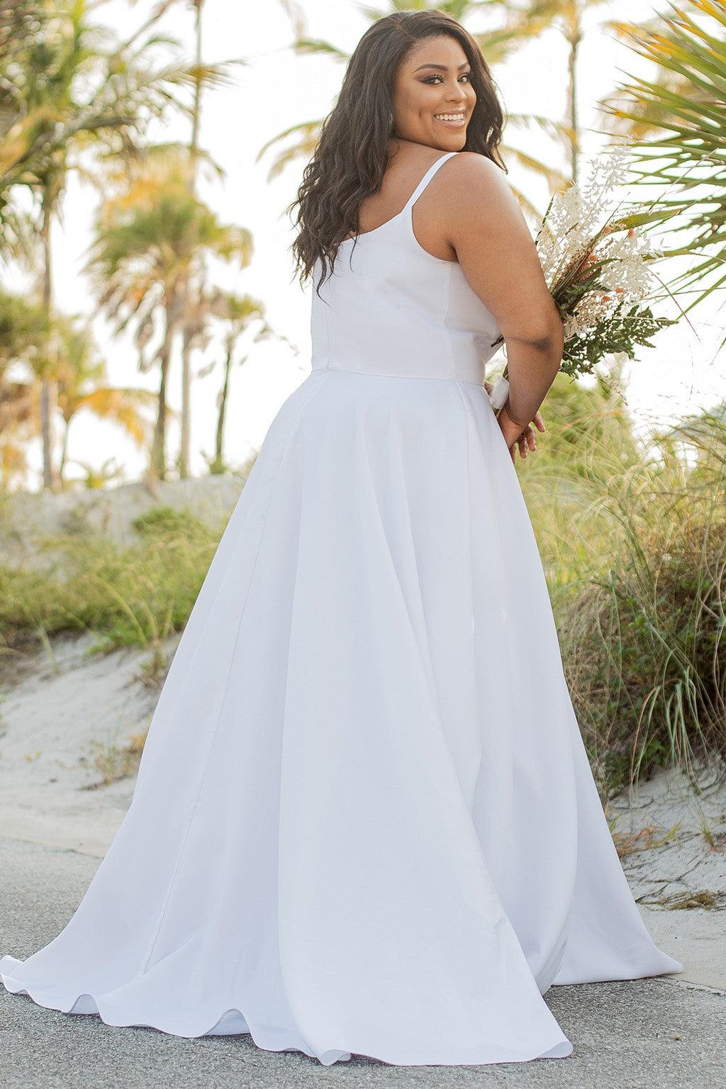 Sydneys Closet SC5281 Long Bridal Satin Wedding Dress